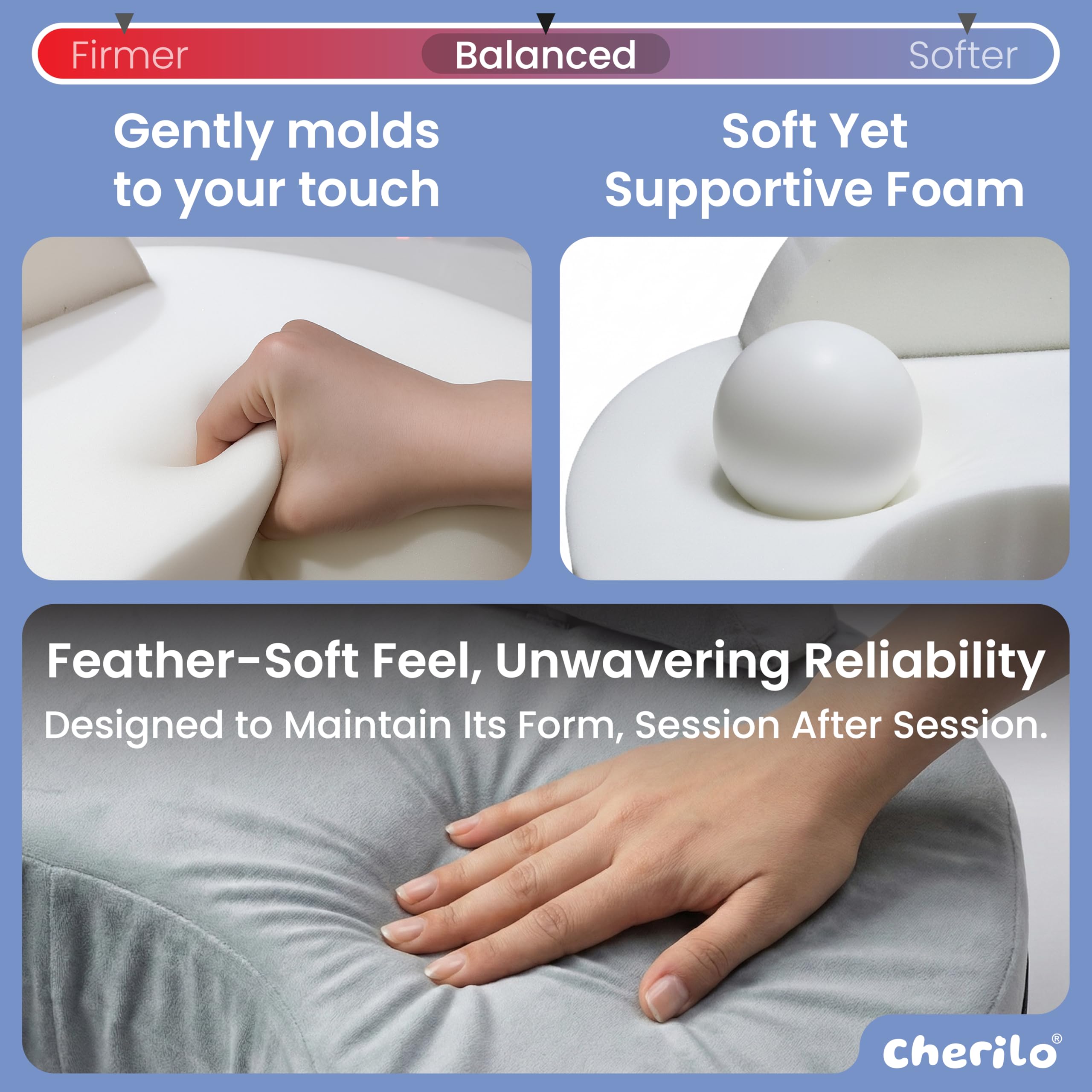 Cherilo Feeding Pillow for New Born Baby | Breast Feeding Pillow & Bottle Feeding Support Pillows with Safety Fence Design | Adjustable Waist Belt | Soft Removable Velvet Cover – Grey 4