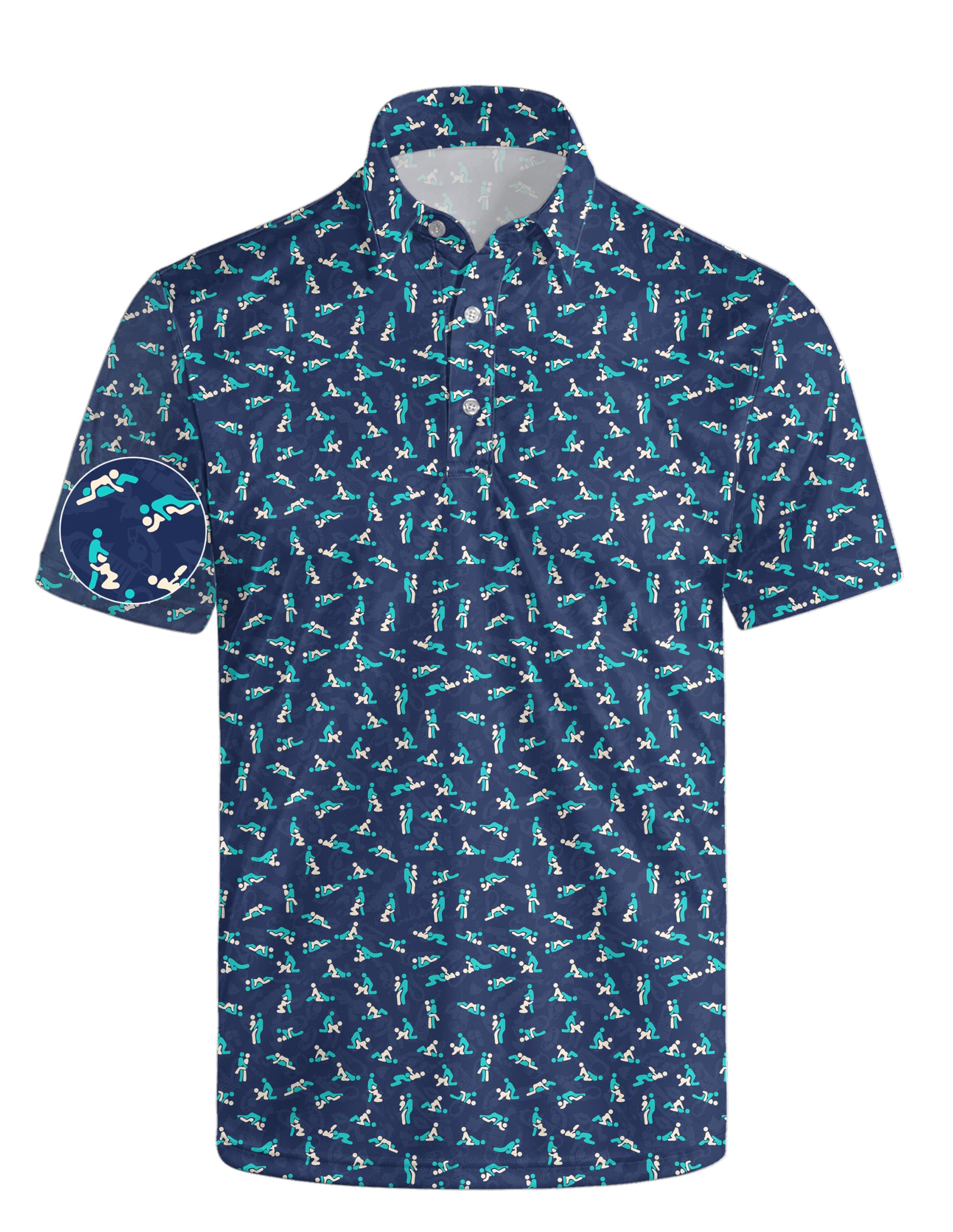 Mens Funny Golf Polo Shirts Short Sleeve Quick Dry Polo Shirts