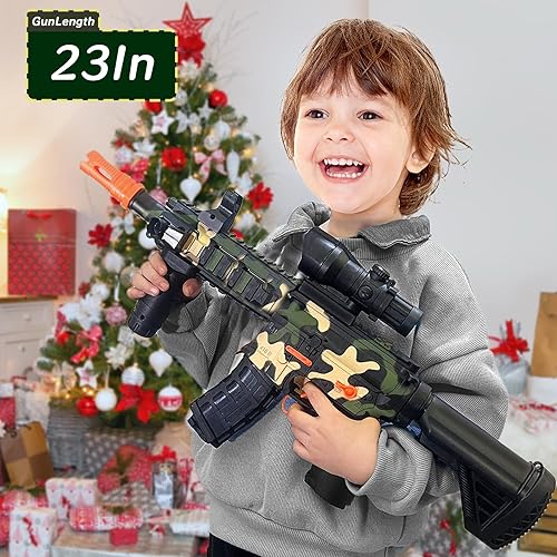 Miniatura 2 de Pistolas de juguete con automático y manual completo, pistola de espuma M416 para niños, rifle de francotirador realista con alcance, 60 dardos de