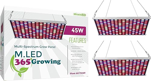 Miracle LED Panel LED multiespectro de crecimiento de 365 días (paquete de 2)