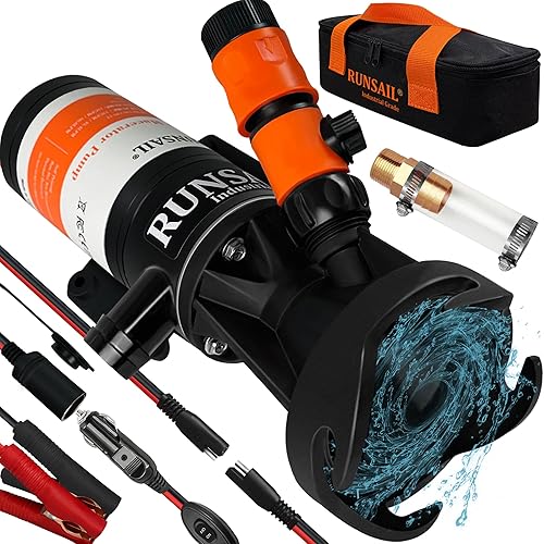 Bomba maceradora para autocebante de 12 V, bomba de residuos portátil para aguas residuales, bomba maceradora autocebante de liberación rápida de 12