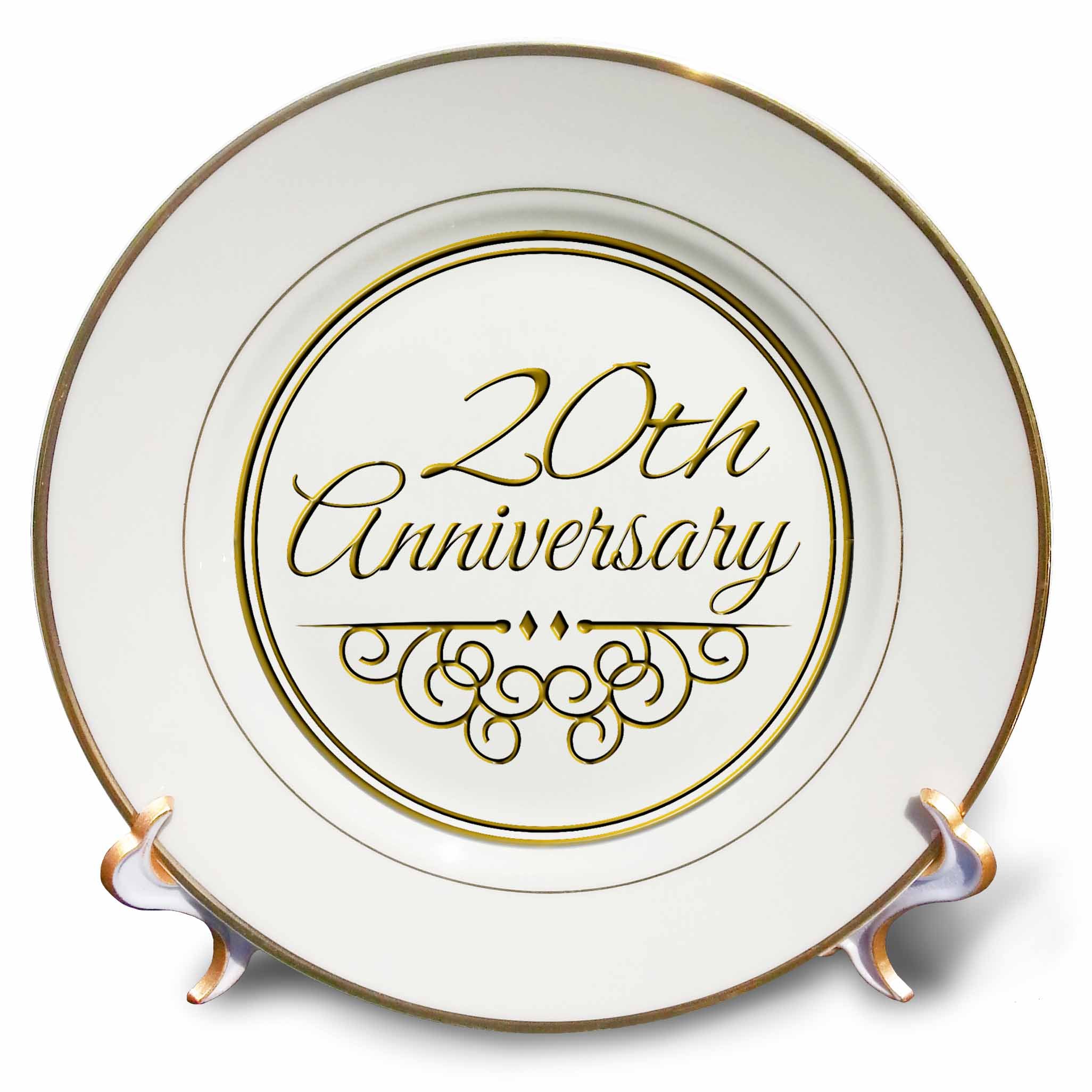 Amazon.co.jp: 3dRose cp_154462_1 20周年記念ギフト 金文字 結婚記念