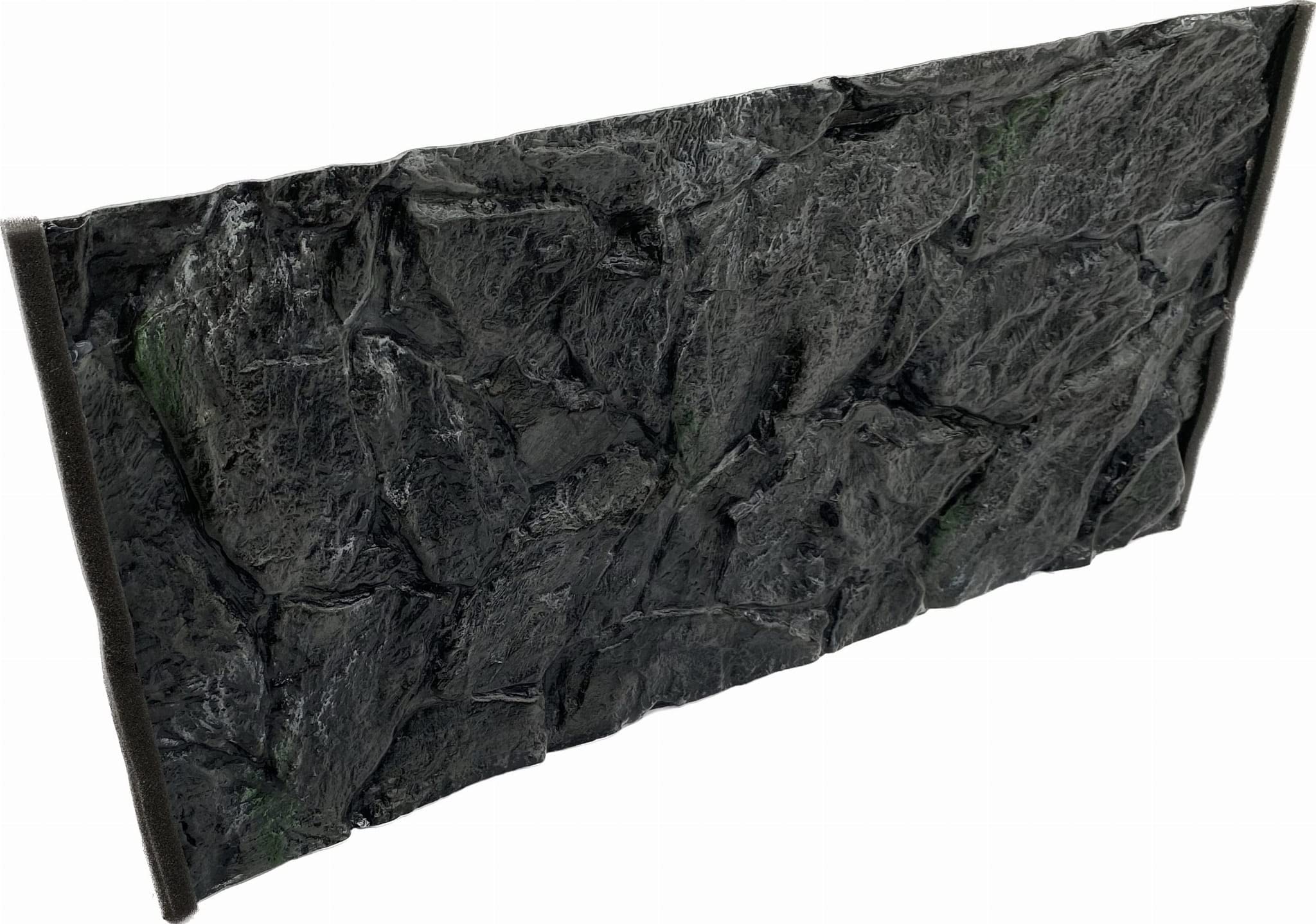 PLASTIKO - Fondo de Acuario 3D I Pared Trasera 120 x 50 cm I Fácil de Montar y Limpiar I No Requiere Pegado I Seguro para Animales I Gris con un patrón de Piedras Bajas
