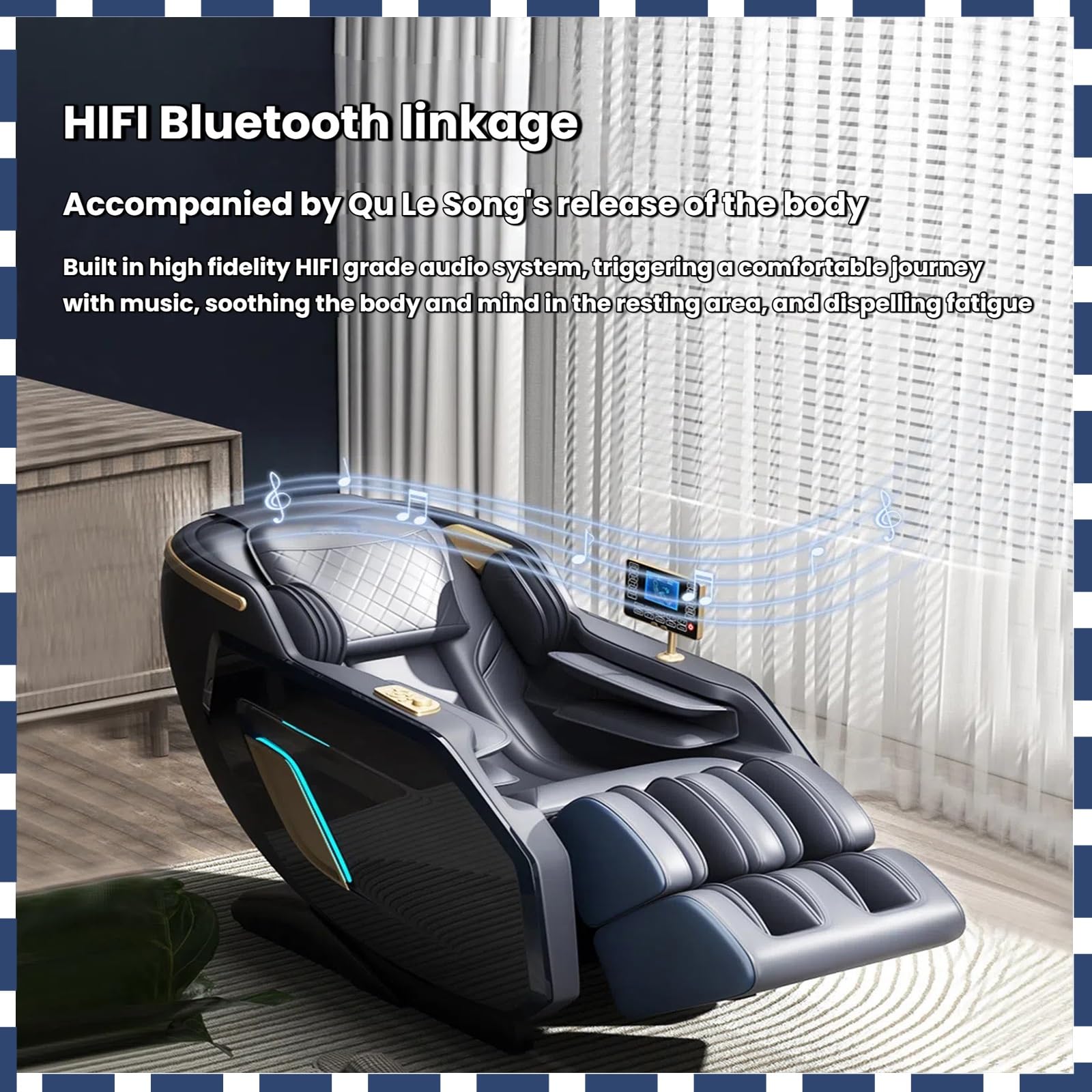 Sillón De Masaje, De Masaje Desde El Cuello hasta Los Pies, Altavoz Bluetooth, Sillón Reclinable Eléctrico para El Hogar Y La Oficina.
