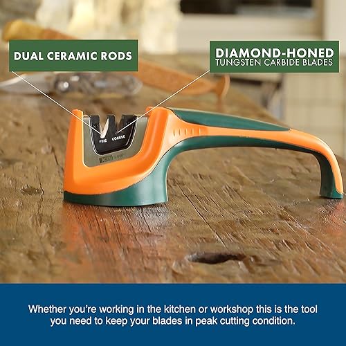 Miniatura 6 de AccuSharp Afilador de cuchillos de 2 etapas Afilador de carburo de tungsteno afilado con diamante libre de óxido para afilar y afilar cuchillos de