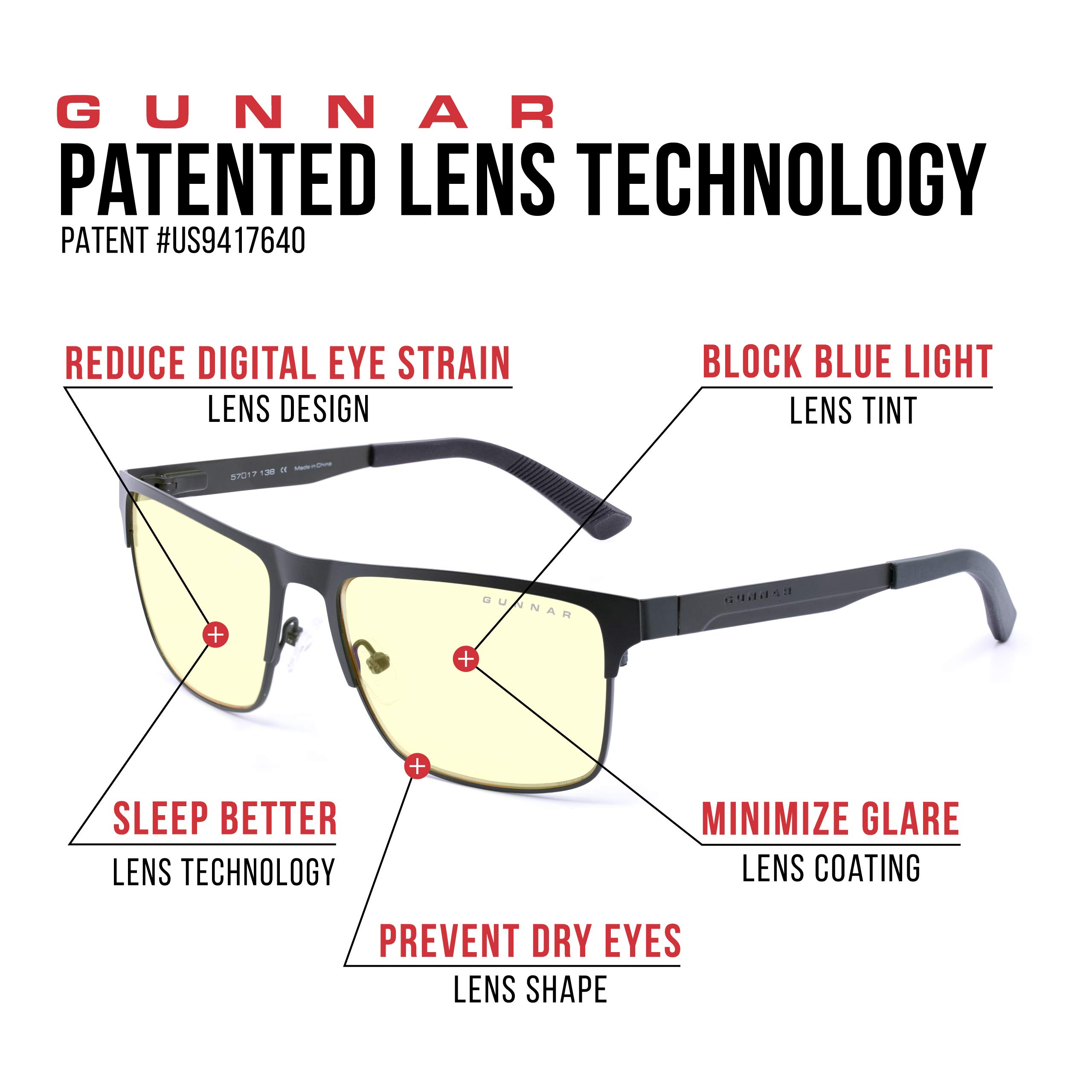 Gunnar Gaming- und Computerbrille - Pendleton - Blaulichtfilter Brille, Premium Blaufilter, UV-Schutz, | Computer-/Gaming-Brille - Pendleton - Blaulichtfilter - Patentierte Technologie