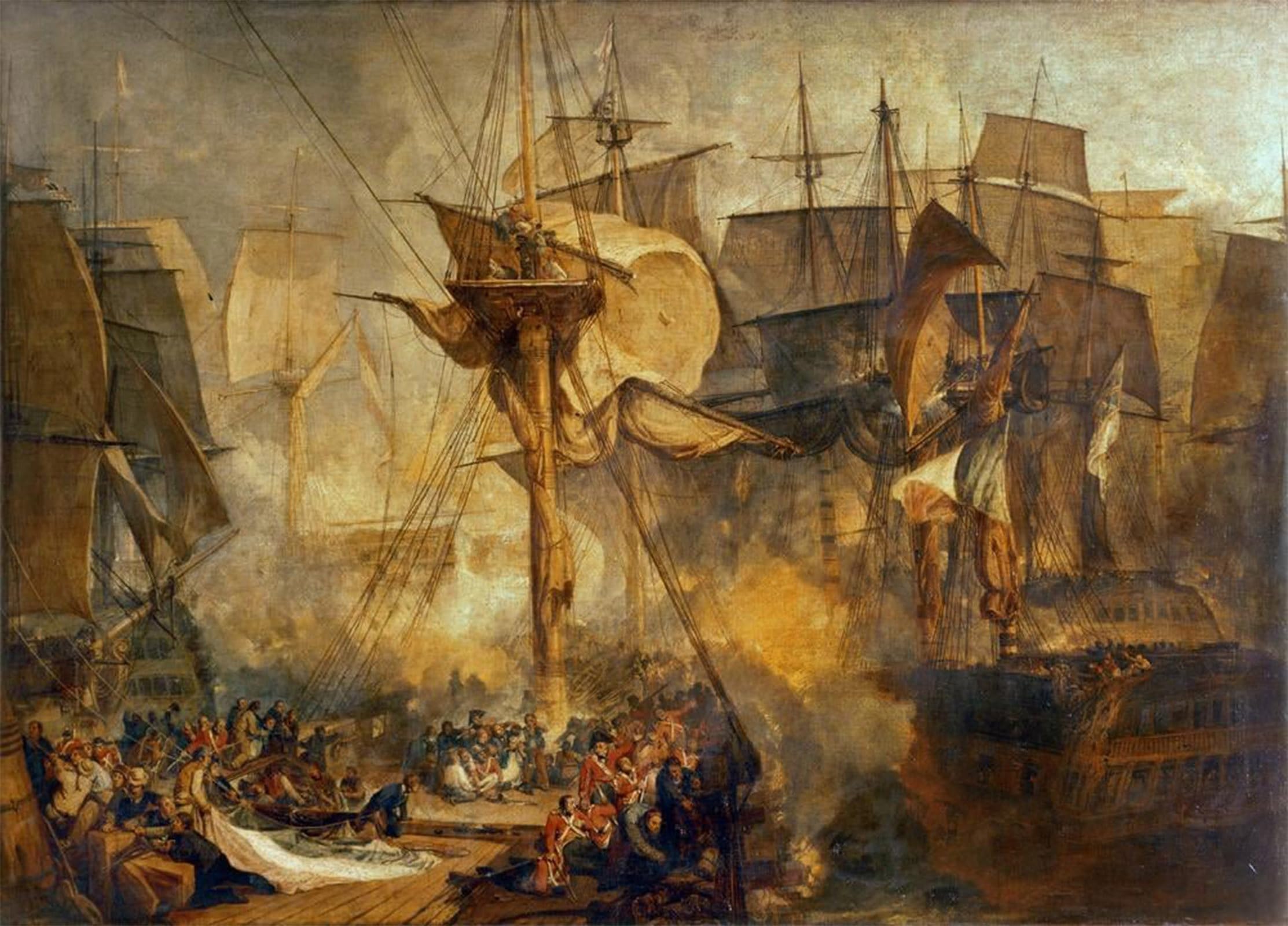 POSTERIIk Famous Print Pop Art Wall Art Graffiti the Battle of Trafalgar by Mallord William Turner Art Prints for Home Decor 60x90cm