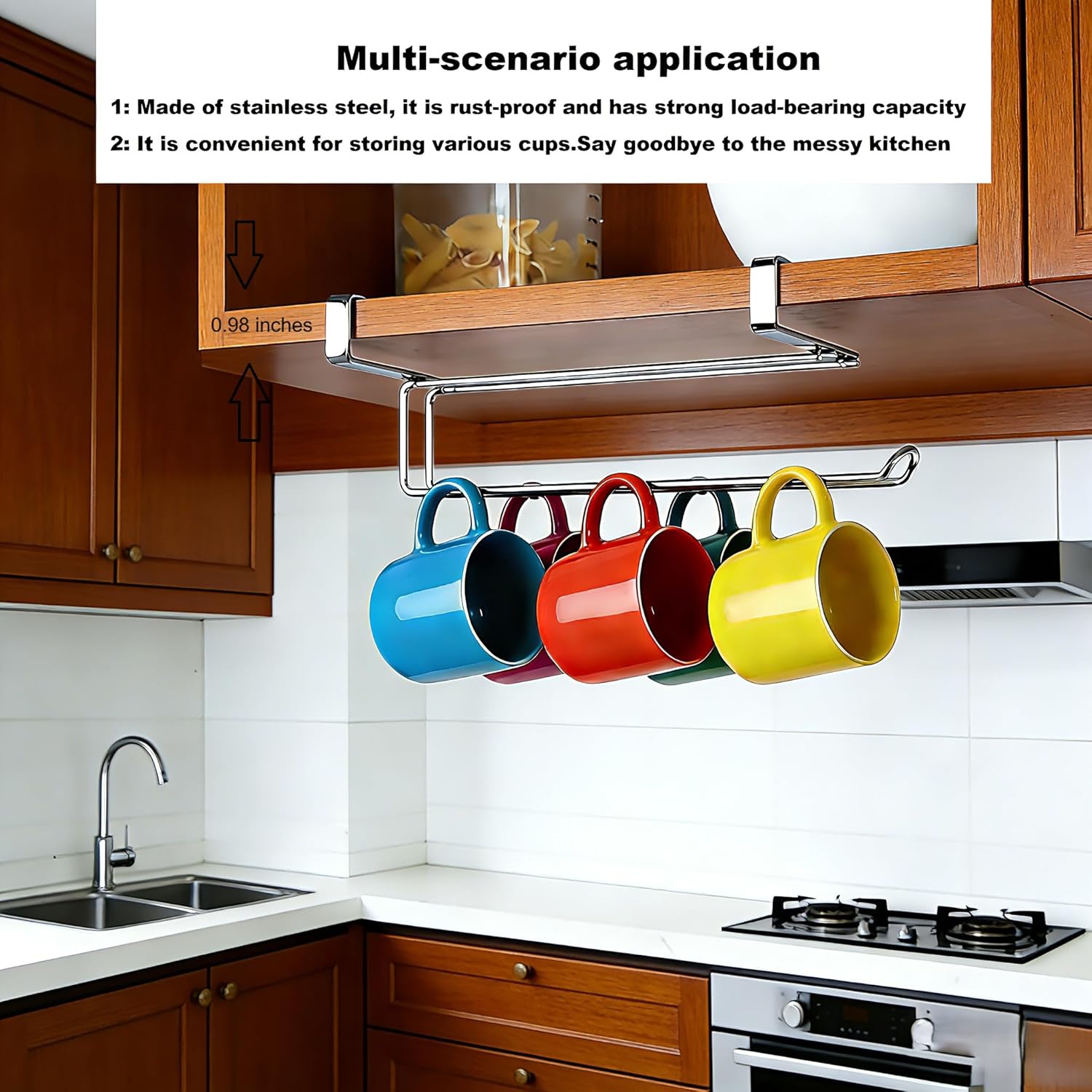 Paper Towel Holder Under Cabinet, Under Cabinet Paper Towel Holder Stainless Steel, Paper Towel Holder Wall Mount for Kitchen, Embedded No Drill Design for Cabinets Under 0.98"