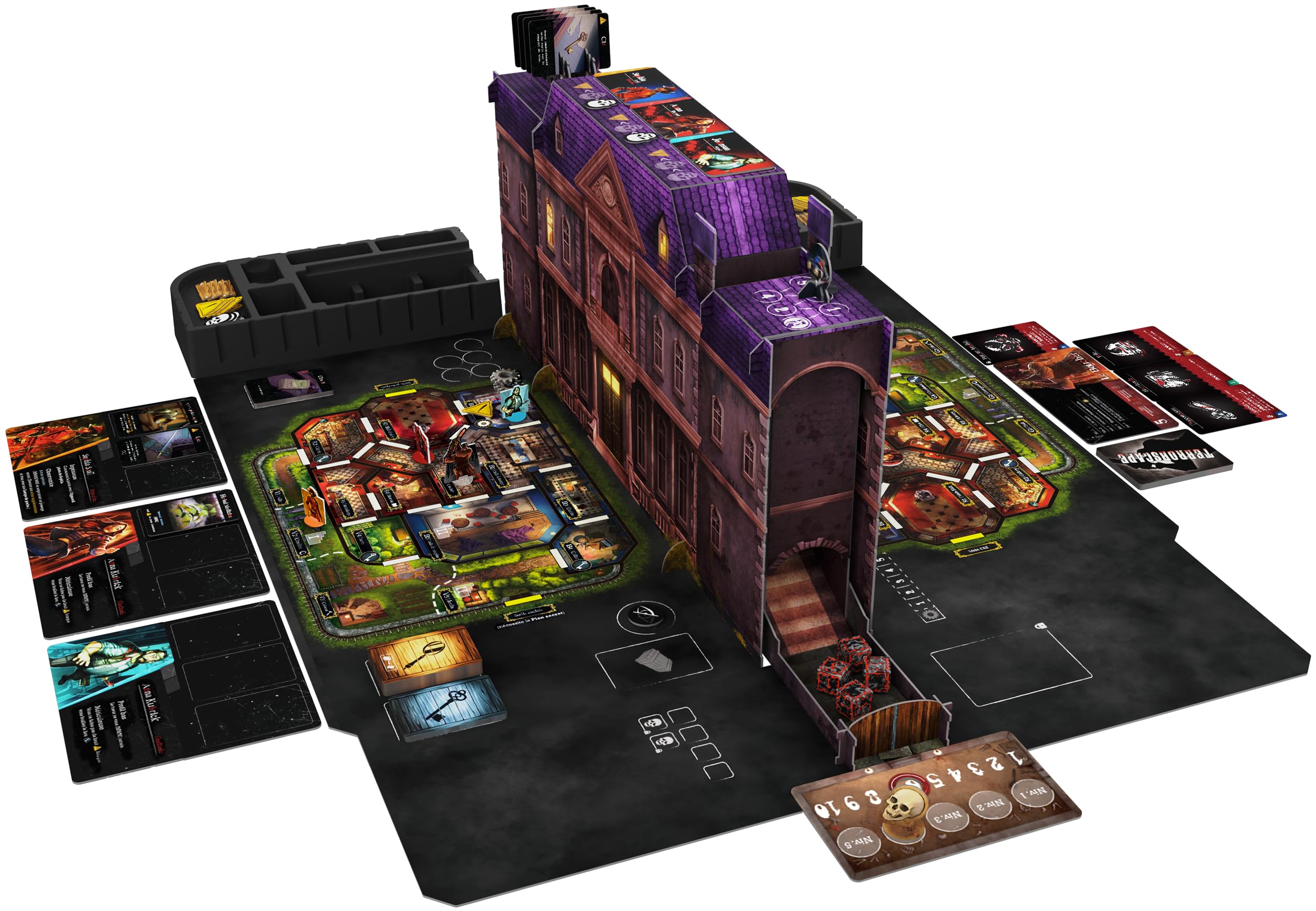 IELLO Terrorscape – Version Française – Jeu de Société d’Horreur Asymétrique et Coopératif, Survivants Contre Tueur | 2 à 4 Joueurs | 45 Min | Dès 14 Ans