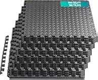 24SQFT-120SQFT Puzzle Exercise Mat for Home Gym, EVA Interlocking Foam Floor Tiles with Border for Workout Equipment