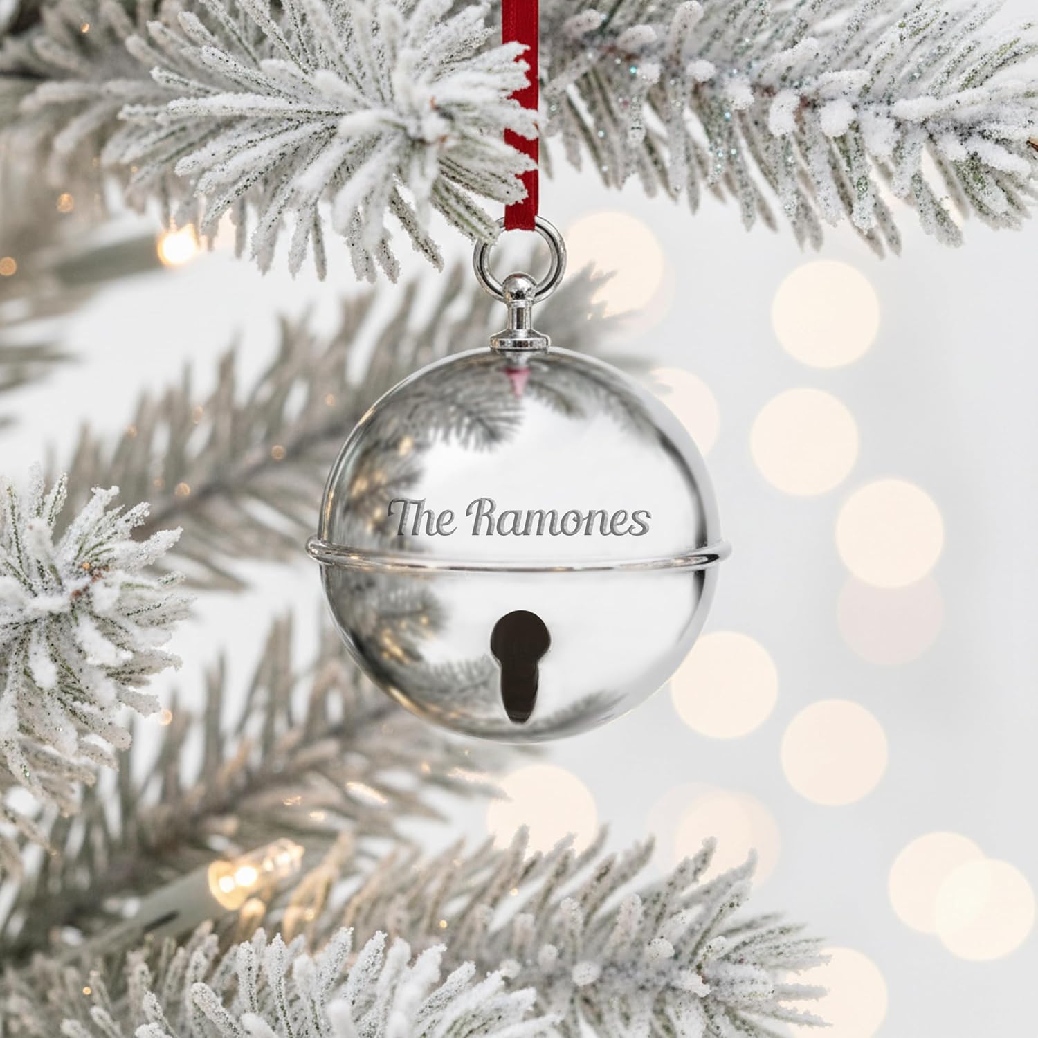 Personalized Sleigh Bell Ornament, Custom Engraved Metal Bell Christmas Ornament for Couples, Wedding, Anniversary, New Babys First Christmas 2026