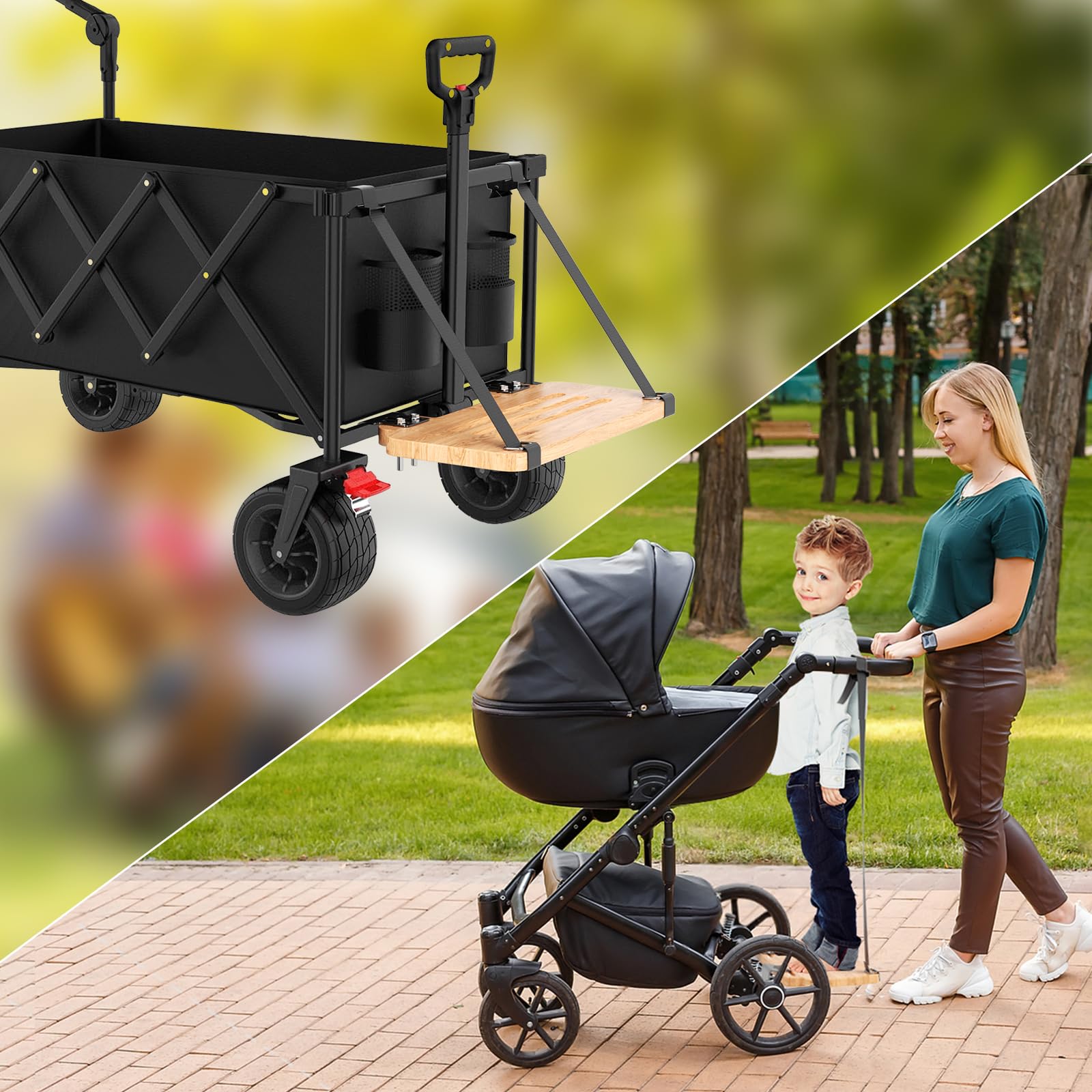 Planche debout pour poussette – Fixation debout avec surface antidérapante pour les tout-petits, convient à toutes les tapisseries de chariots 4 places (style 2)