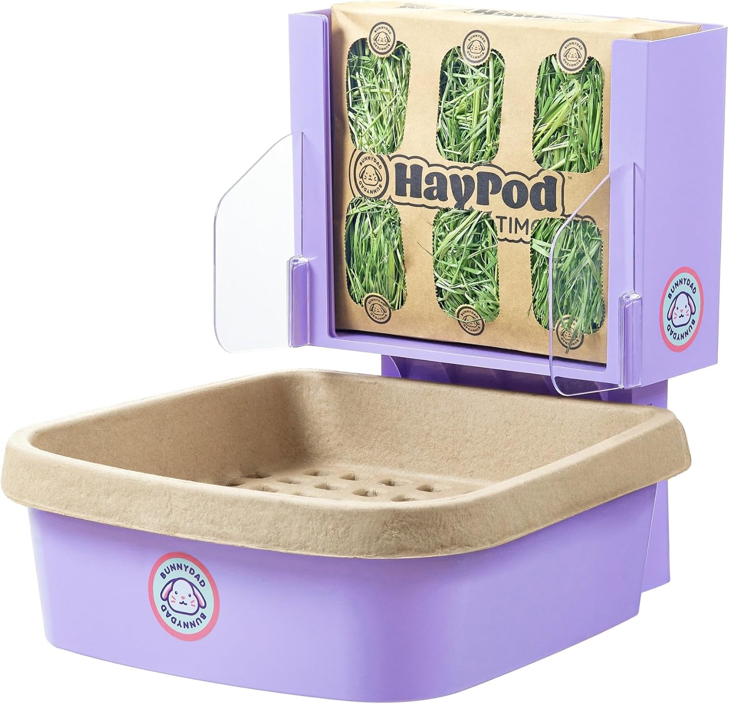BunnyDad Timothy & Orchard Hay Pod -Rabbit Food - 5 Pack - Pet Food for Rabbits, Small Animals, Bunny Food - Filtered & Hand Packed Rabbit Hay (5-Pack, Orchard Hay)