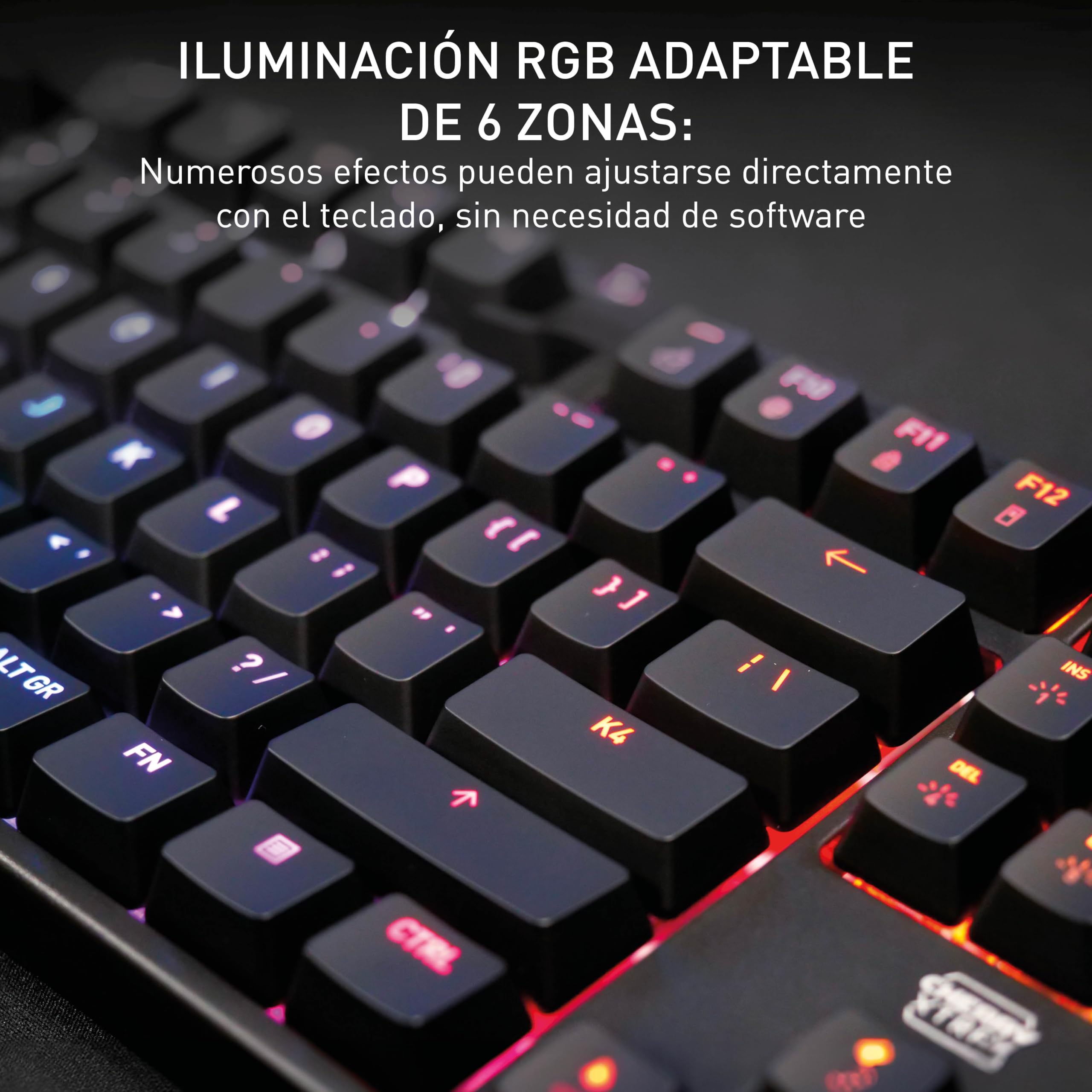 CHERRY XTRFY K4V2 TKL, Teclado Gaming con Cable sin Bloque Numérico, Disposición UK (QWERTY), Iluminación RGB Personalizable, Switches Mecánicos MX2A RED, Negro