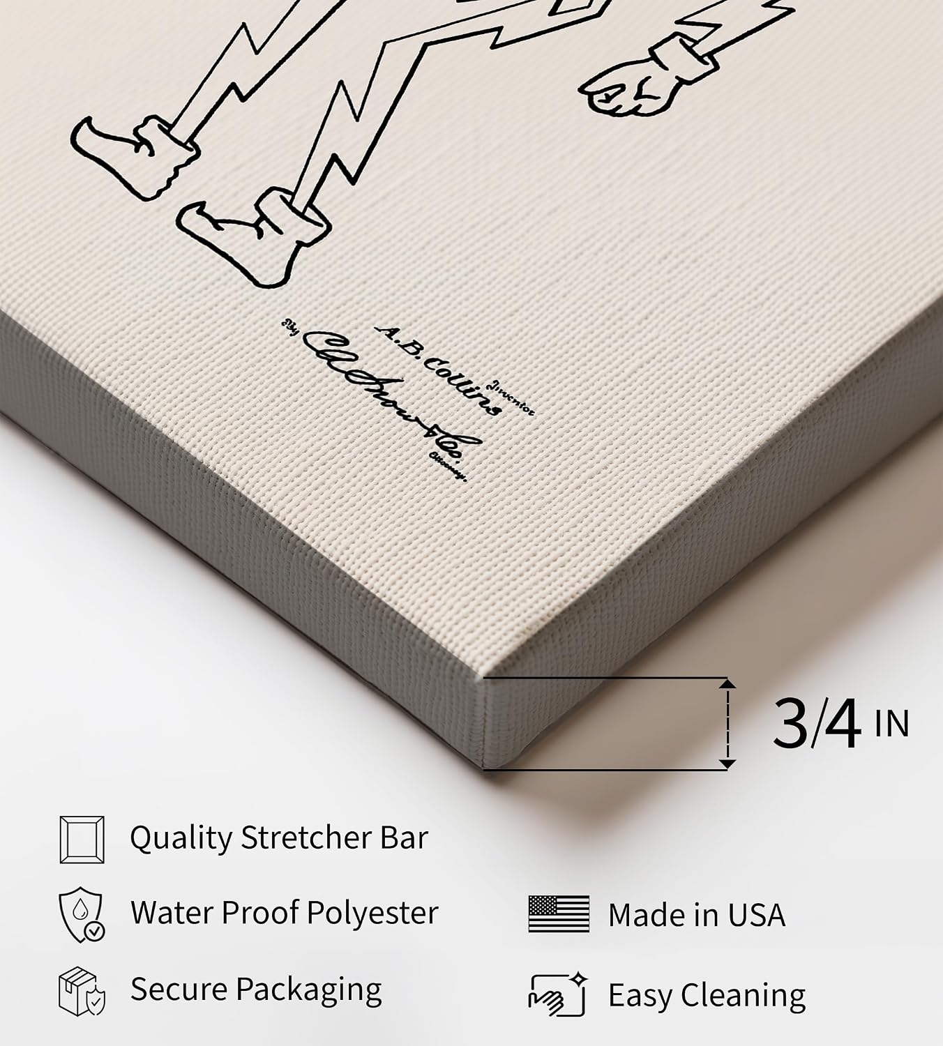 Poster Master Vintage Reddy Kilowatt Blueprint Canvas - Electric Utility Patent Print - Electricity Art - Technical Drawing - Office or Living Room Wall Decor - 8x10 STRETCHED Canvas