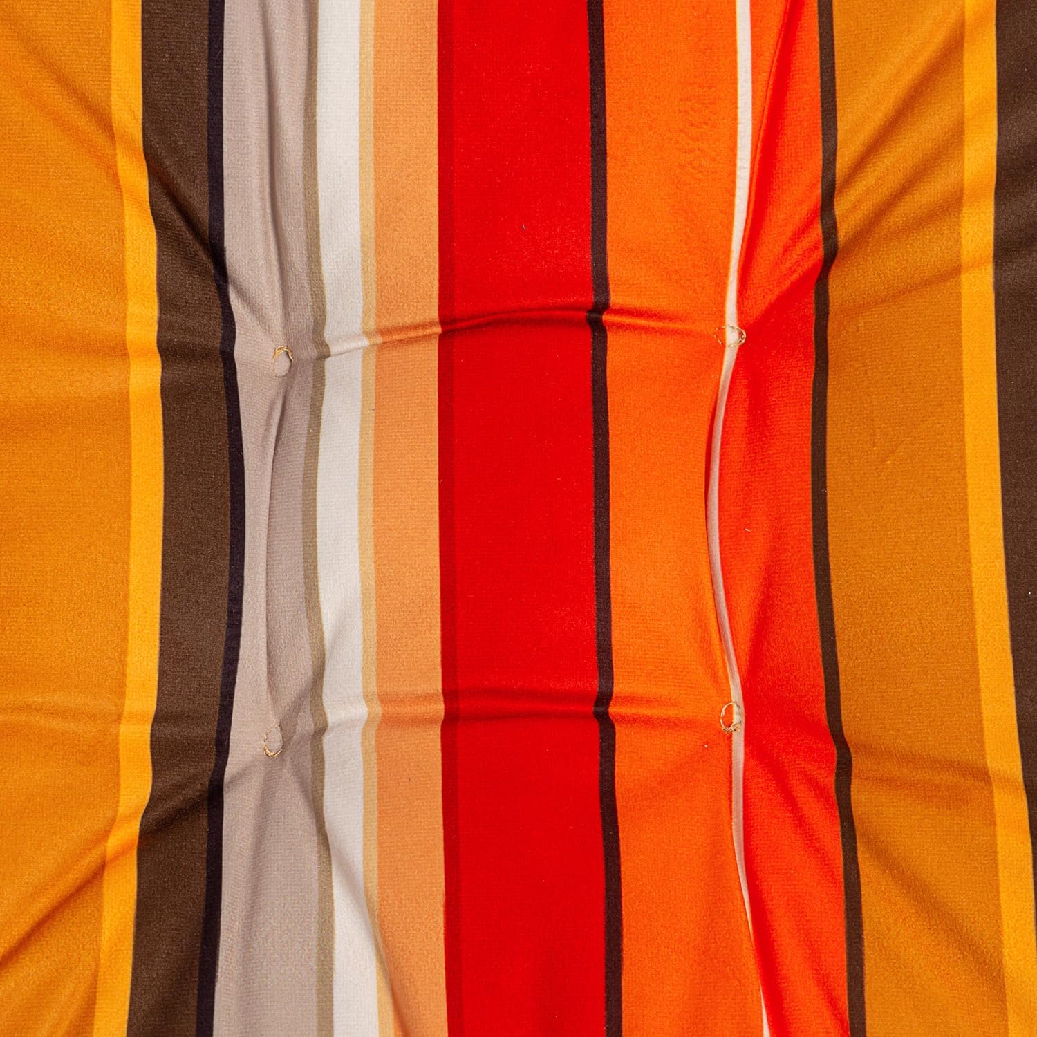 2-Pack Outdoor/Indoor Wicker Patio Seat Cushion Pad with Ties - Dining Chair Cushion, 17" x 17" (Orange and Red Stripes)