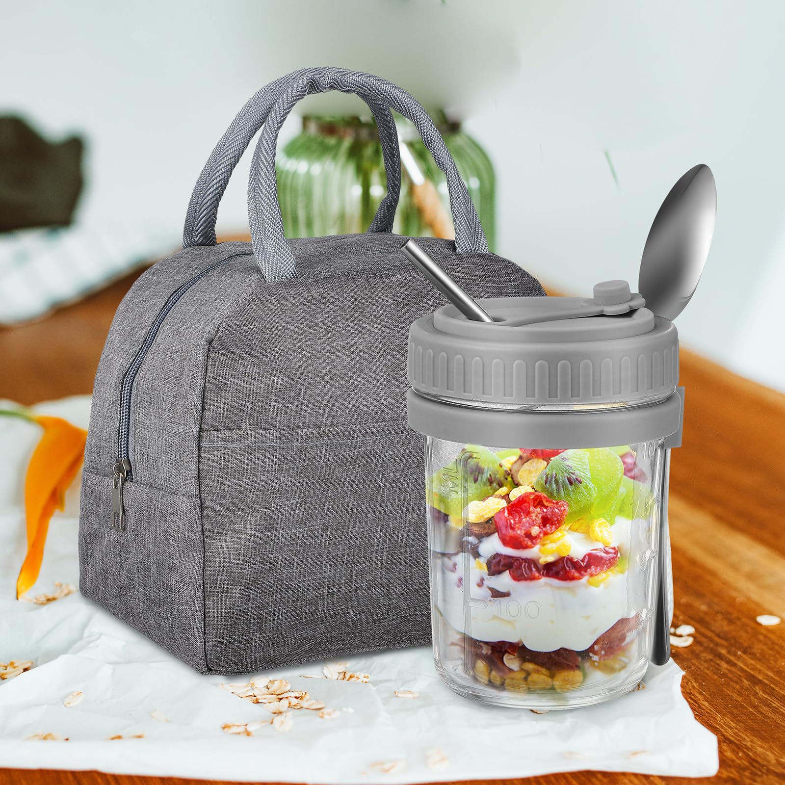 POPETPOP Kit de Frascos de Avena 300ml de Vidrio con Tapas