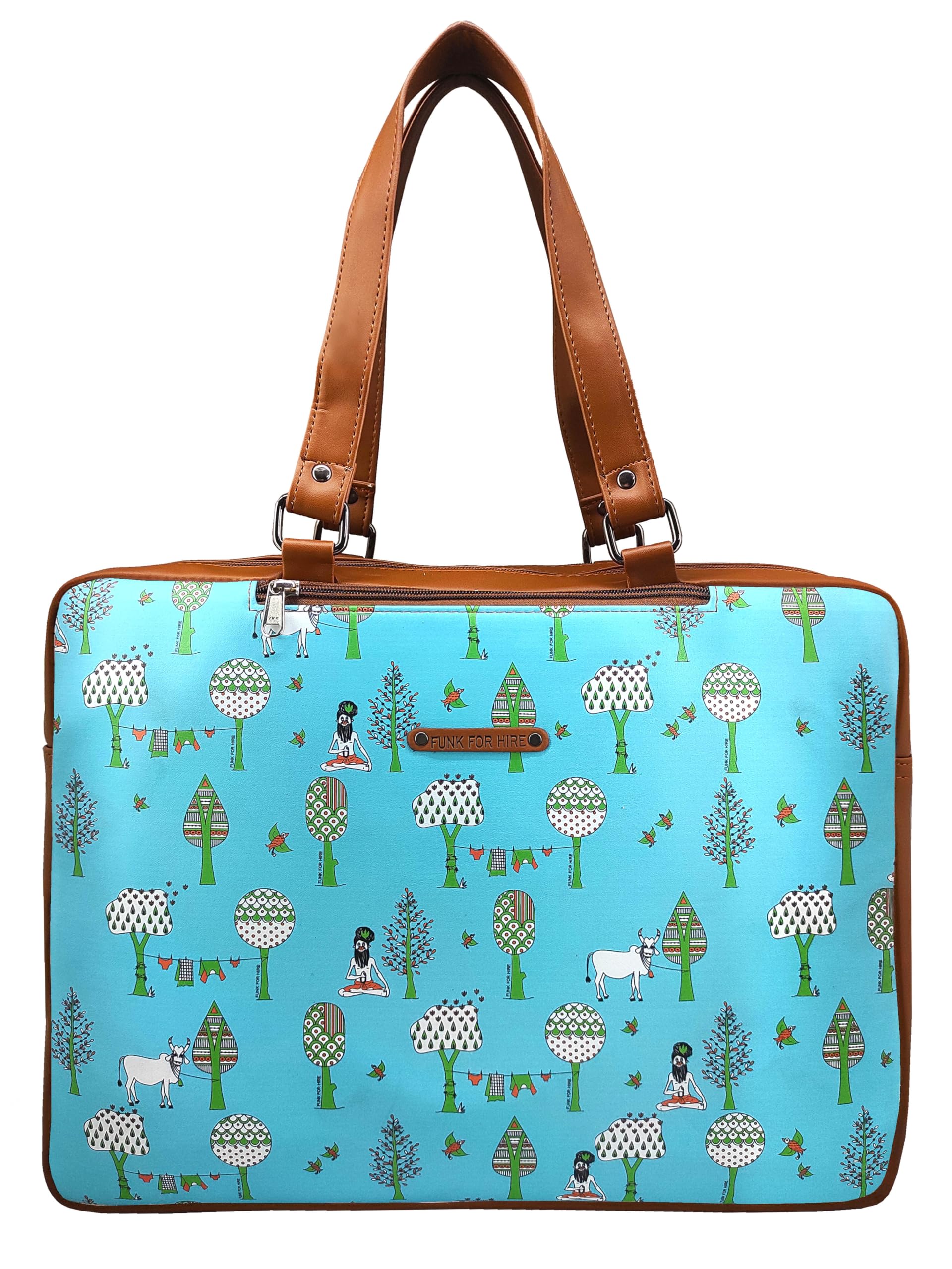 Funk For Hire Leatherette Printed 2 in 1 Backpack Shoulder Bag Handbag fit up to 15.6" Laptop