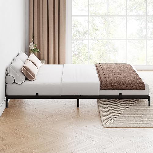 Miniatura 4 de IDEALHOUSE Marco de cama matrimonial de 6 pulgadas, no necesita somier, marco de cama de perfil bajo, plataforma de metal resistente de 6 pulgadas,