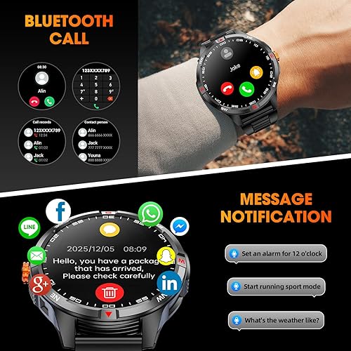 Miniatura 3 de Reloj inteligente militar para hombre