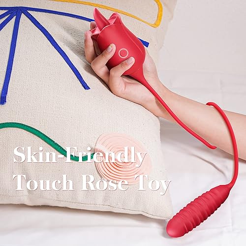 Miniatura 6 de Juguete de rosa para mujer vibrador de rosas para pezones estimulador de clítoris juguete de rosa consolador de empuje para lamer la lengua con 10