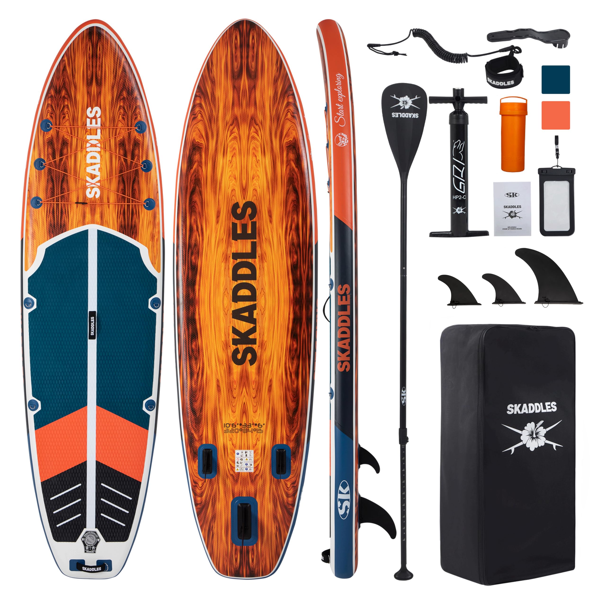 10’6’’ Portable Inflatable Stand Up Paddle Board (SUP) for Adults and Youth with Non-Slip Deck – Complete Accessories Kit, Perfect for Fishing, Yoga, Fitness & Family Fun