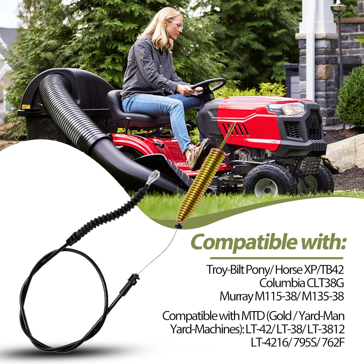 946-05140A Deck Engagement Cable Compatible with Murray Troy-Bilt Horse XP Yard-Machines CLT38G Replace 946-05140 746-05140A 746-05140