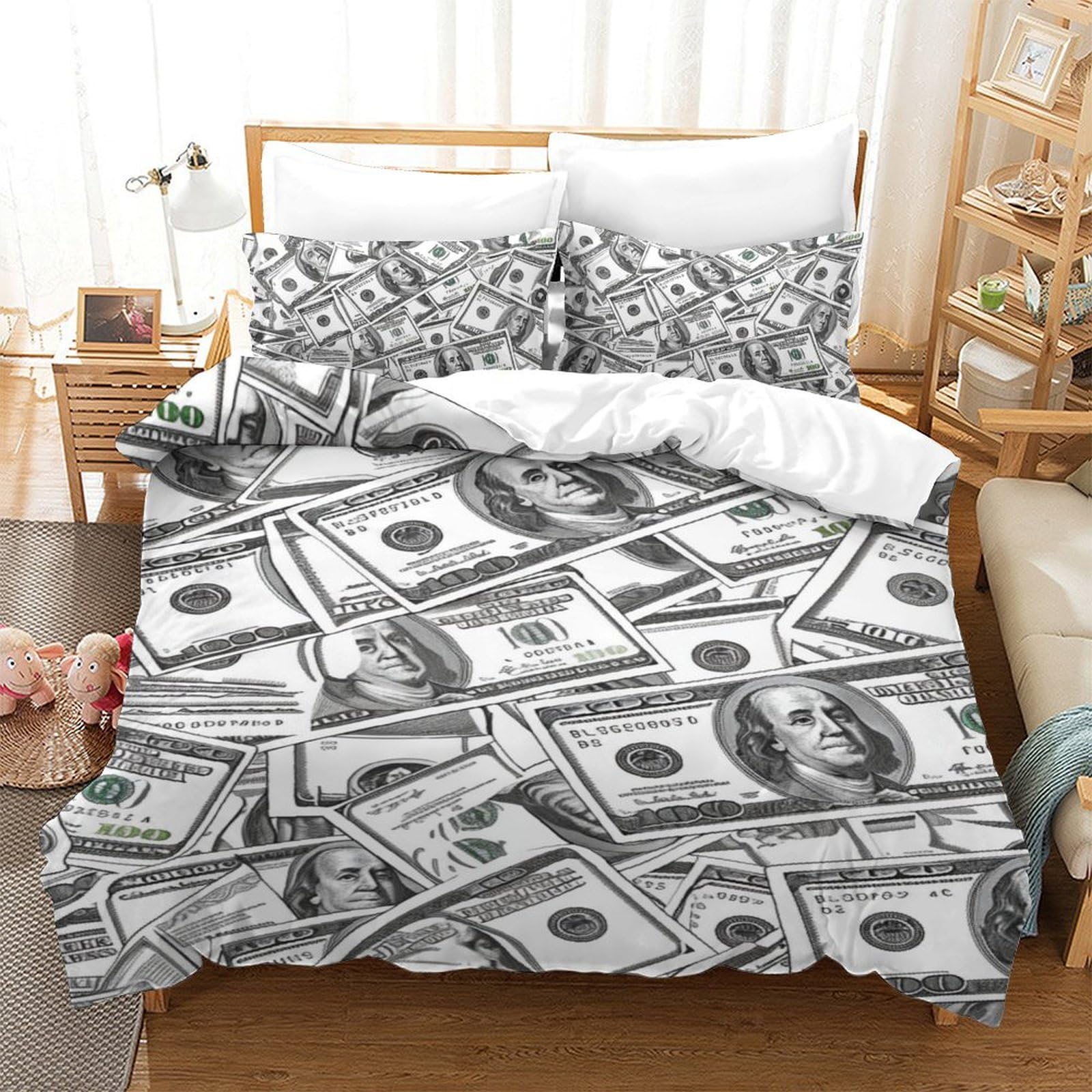 Housse de couette motif Dollars américains pour chambre d'ado branchée