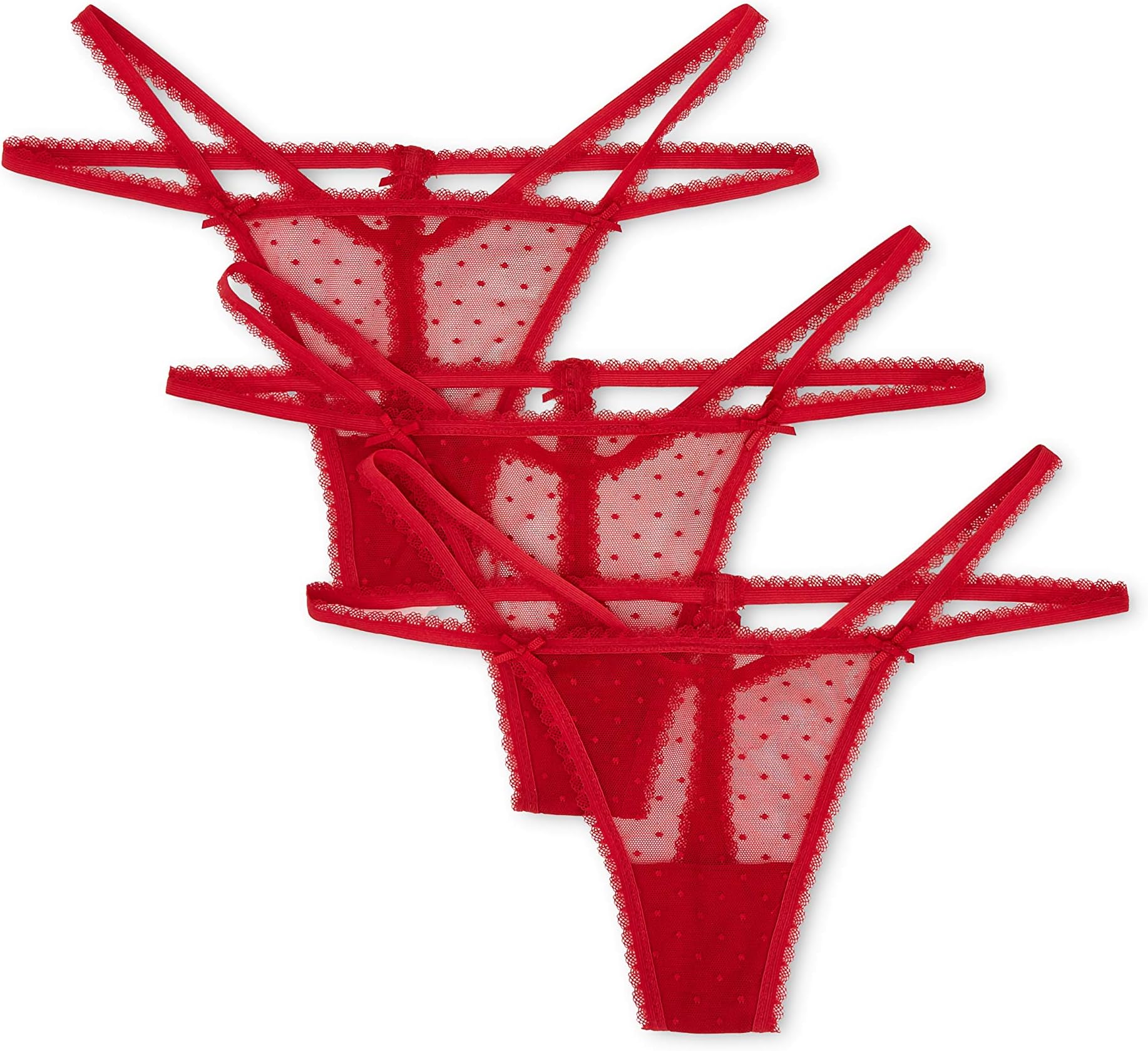 Amazon Brand - Iris & Lilly Women's Mesh Thong, Pack of 3