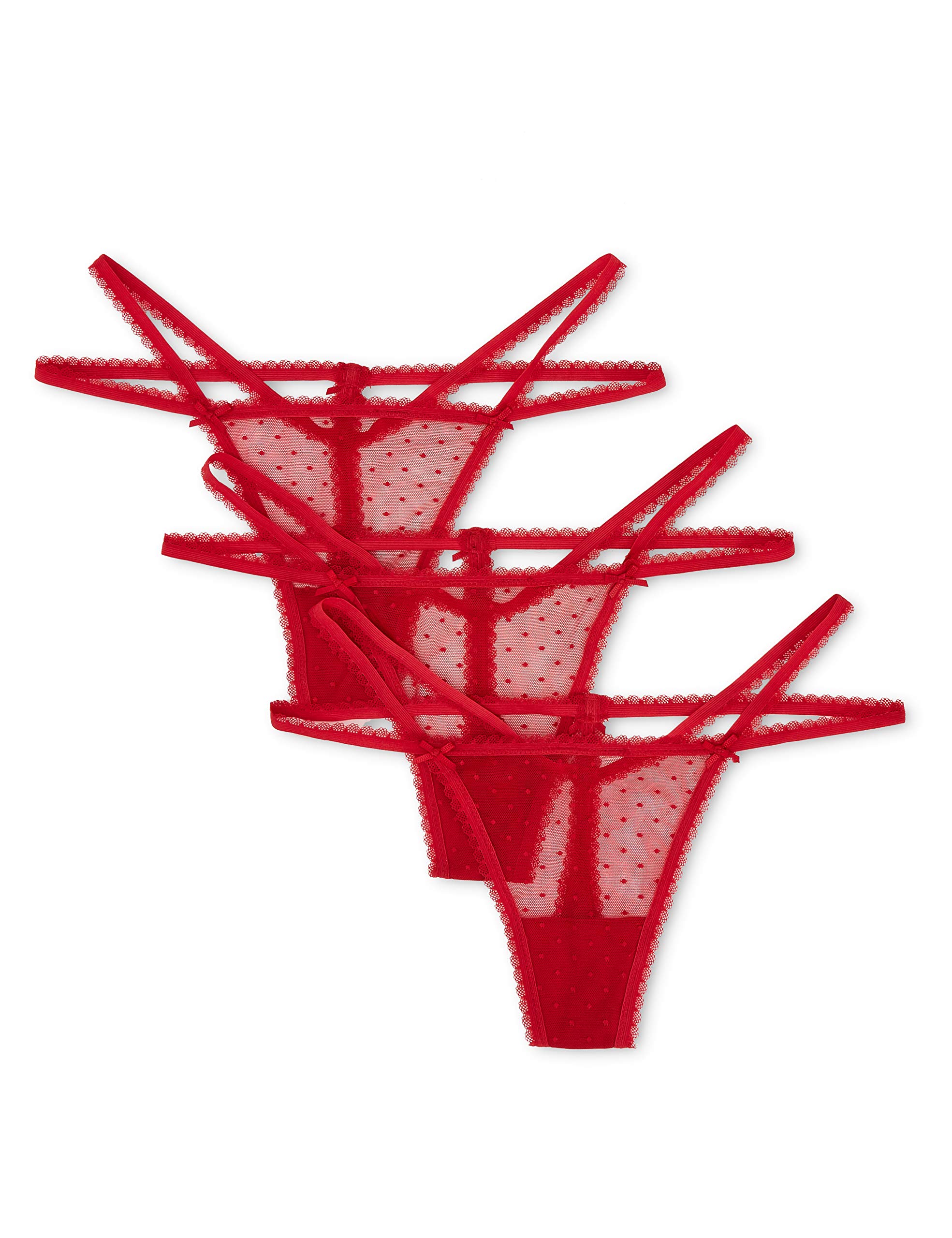 Amazon Brand - Iris & Lilly Women's Mesh Thong, Pack of 3