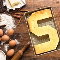 Anseom Szám és Betű Tortaforma Készlet, Nagy Tapadásmentes Sütőforma 9 Cserélhető Betéttel, 37,5x23,8 cm, Esküvő Születésnap 5