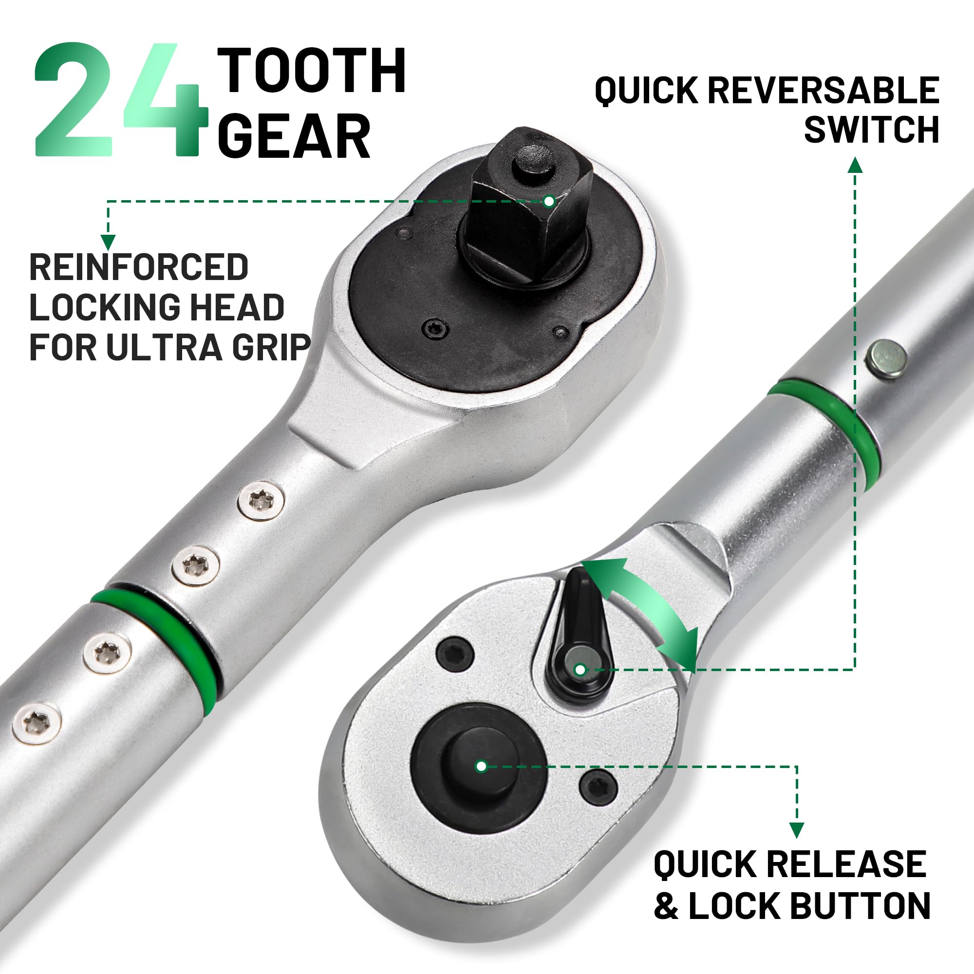 UYECOVE 3/4-Inch Drive Click Torque Wrench, Dual-Direction Click