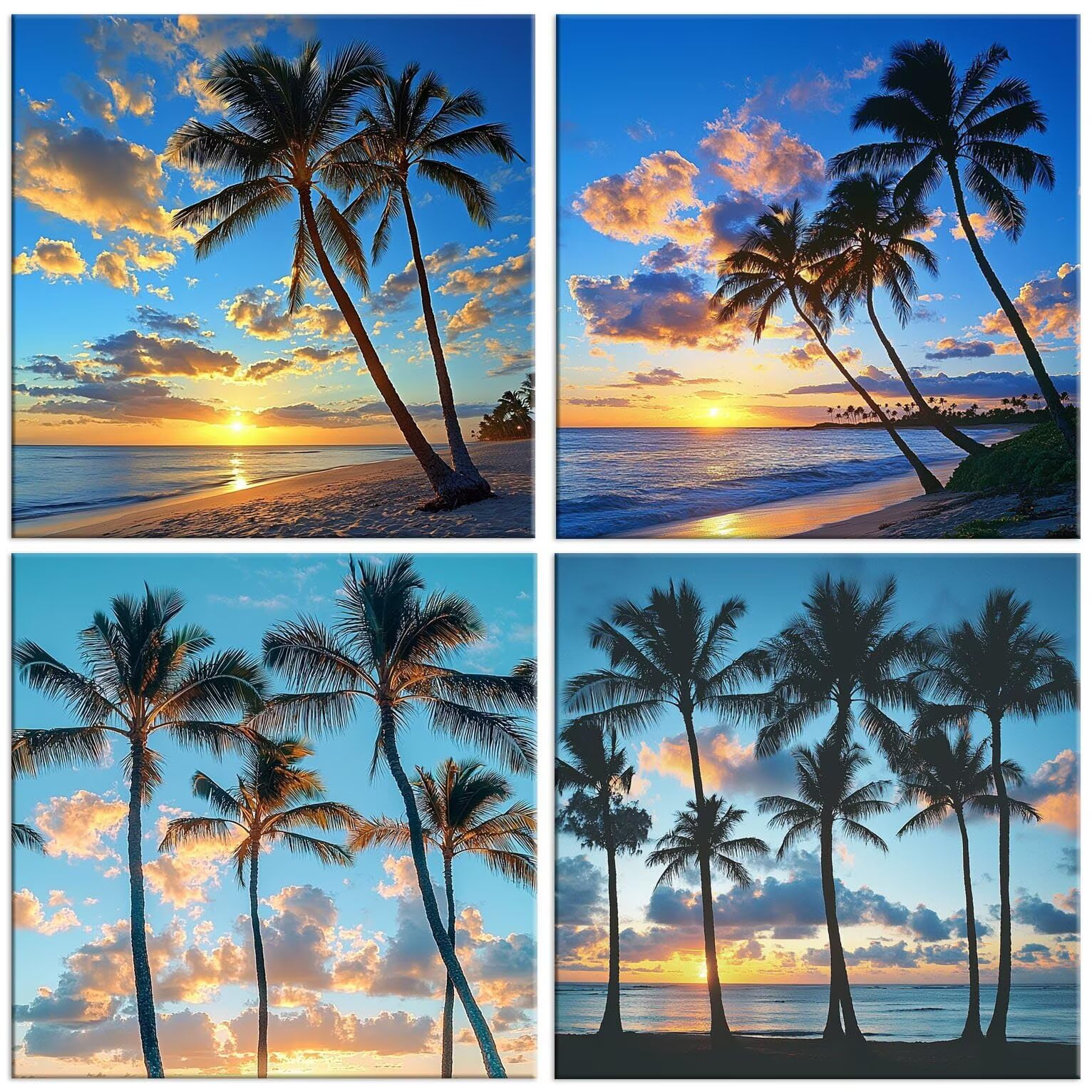 QIANLUOO Coconut Sunset 5D Kits de Pintura de Diamantes 35x35cm G-897