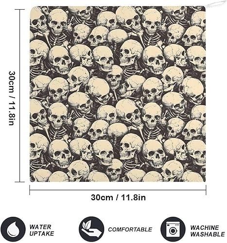 Miniatura 2 de Decorative Hand Towels for Bathroom - Retro Skull (A) Print Soft Absorbent Small Bath Hand Towels for Kitchen, Farmhouse, Spa, Hotel, Guest Tea and