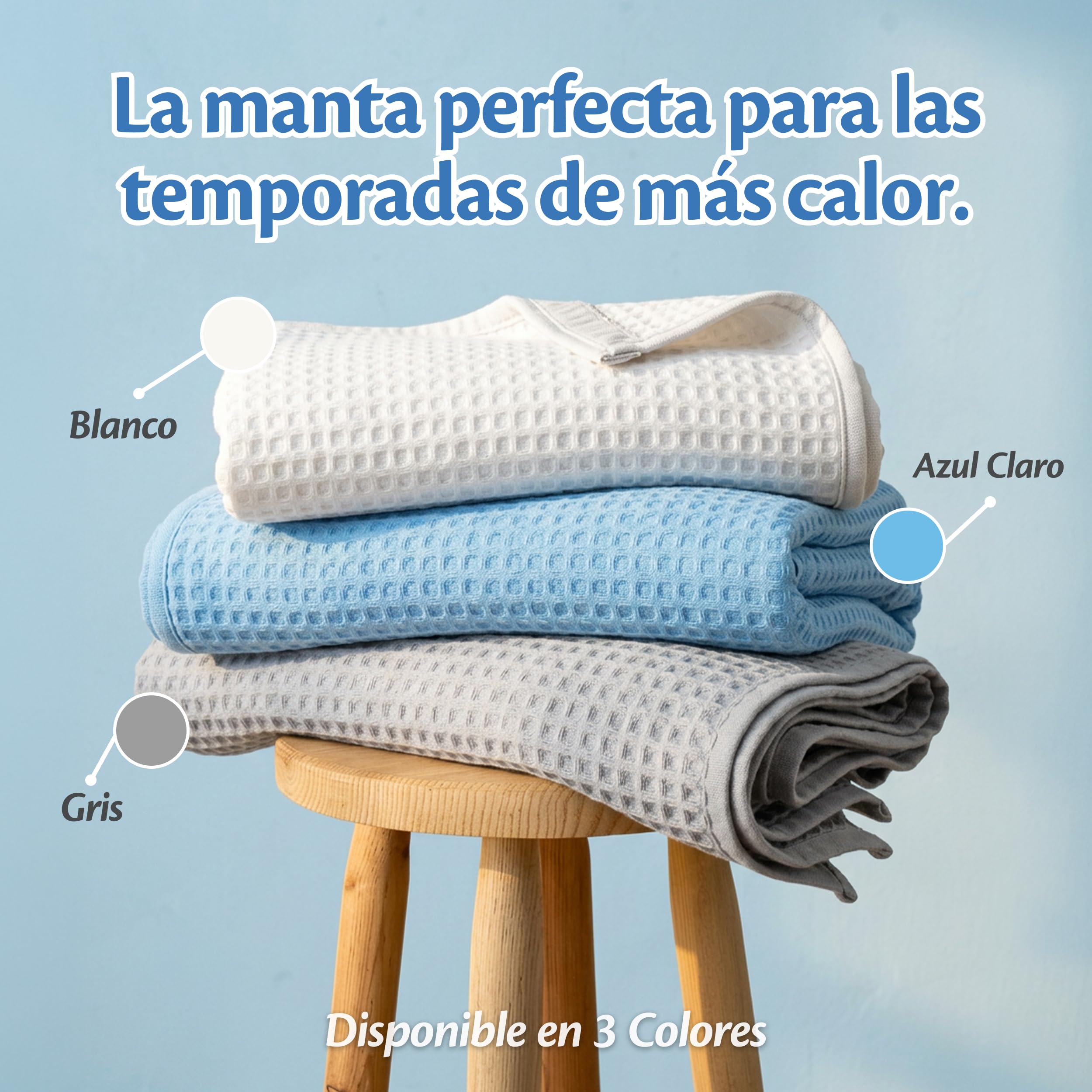 Manta Refrescante Ella - Manta Fría de Verano 200x200 cm, 100% Tencel, Certificado Oeko-Tex, para Sofás y Cama, Cooling Blanket Transpirable, Ligera y Suave