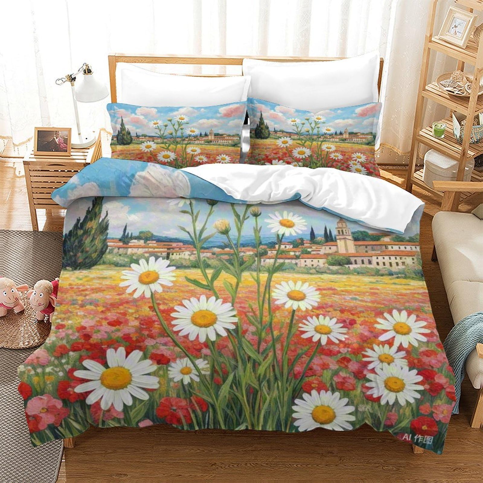 Housse de couette microfibre à zip caché éliminant la corvée de lit pour adolescents et enfants