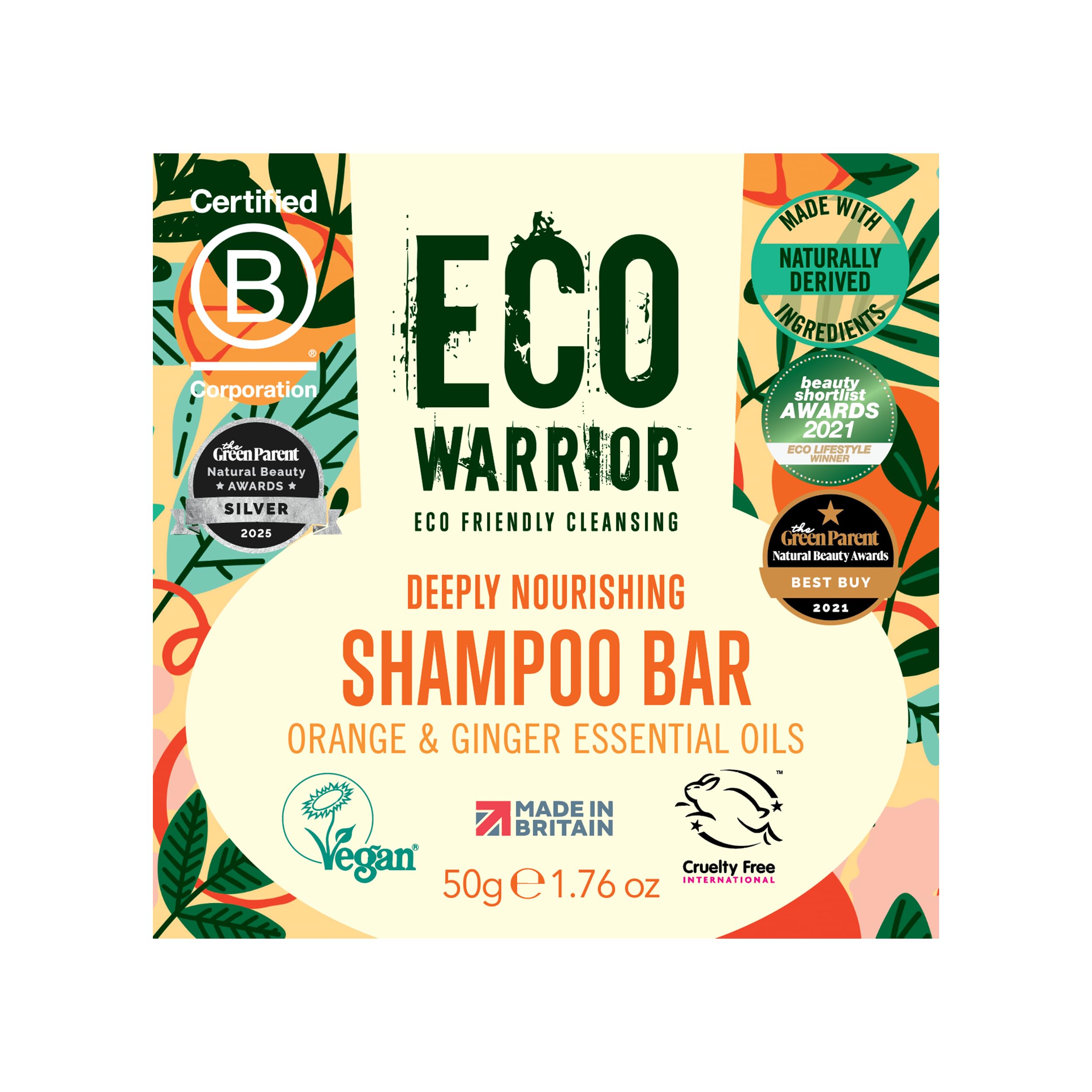Eco Warrior Deeply Nourishing Mini Shampoo Bar 50g | Vegan, Cruelty Free, Natural, No SLS or Parabens| Eco Friendly Cleansing Bar, ideal travel toilettries, plastic free and planet friendly