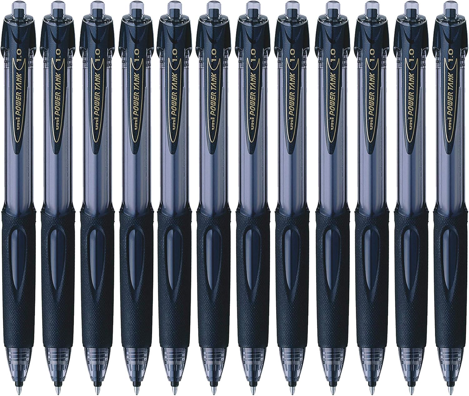 uni-ball 768184000 SN-220 Power Tank Broad Retractable Ballpoint Pens - Black (Pack of 12)
