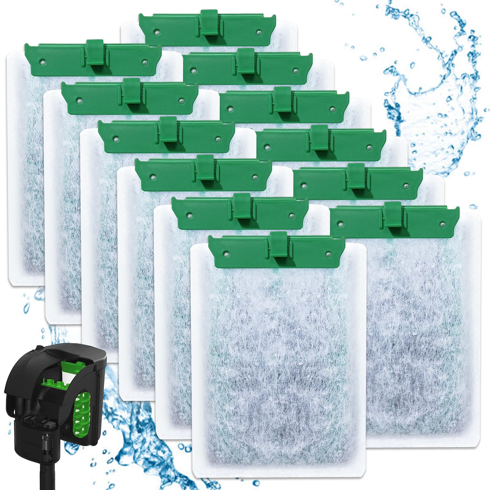 Cunina 12PCS Medium Filter Cartridges Compatible with Tetra Whisper Bio-Bag Filter Cartridges Medium for Aquariums 10i IQ10 PF10, Fish Tank Filter Cartridges Power Filter Replacement for Tetra Filter