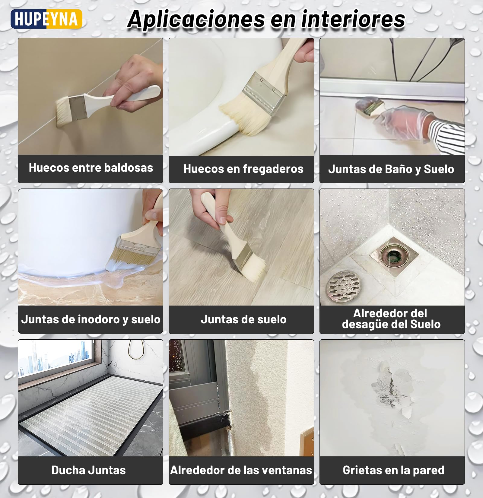 Hupeyna Impermeabilizante Transparente, Hidrofugante Invisible 5KG | Anti-Leakage Revestimiento Impermeable Base Agua para Interiores y Exteriores, Protección Total Hormigón Tejados Cocinas Baño