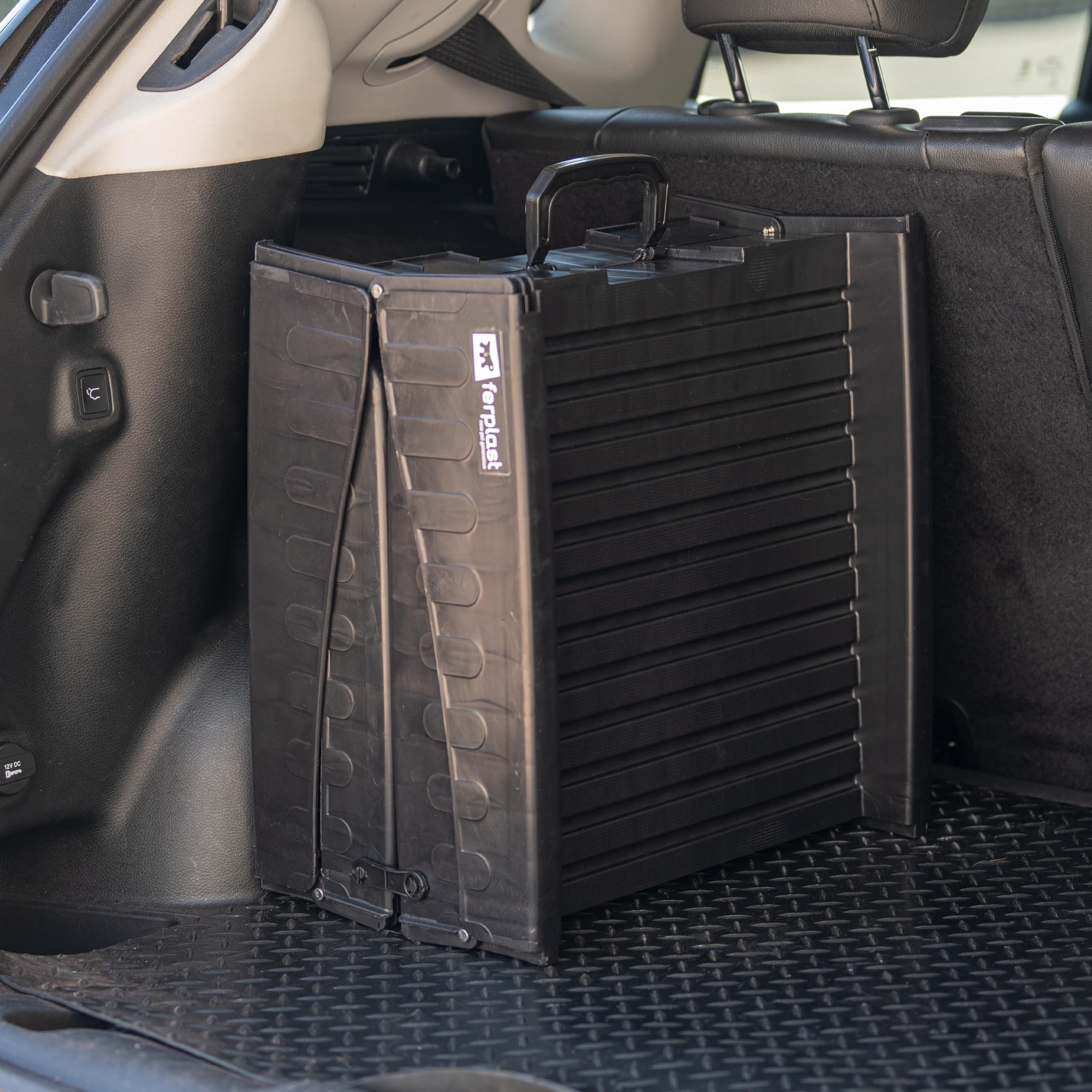 Ferplast Rampe pour Chien Voiture, Pliable, Antidérapante, Poignée, Réfléchissante, jusqu'à 50 kg, L 152 x P 40 cm