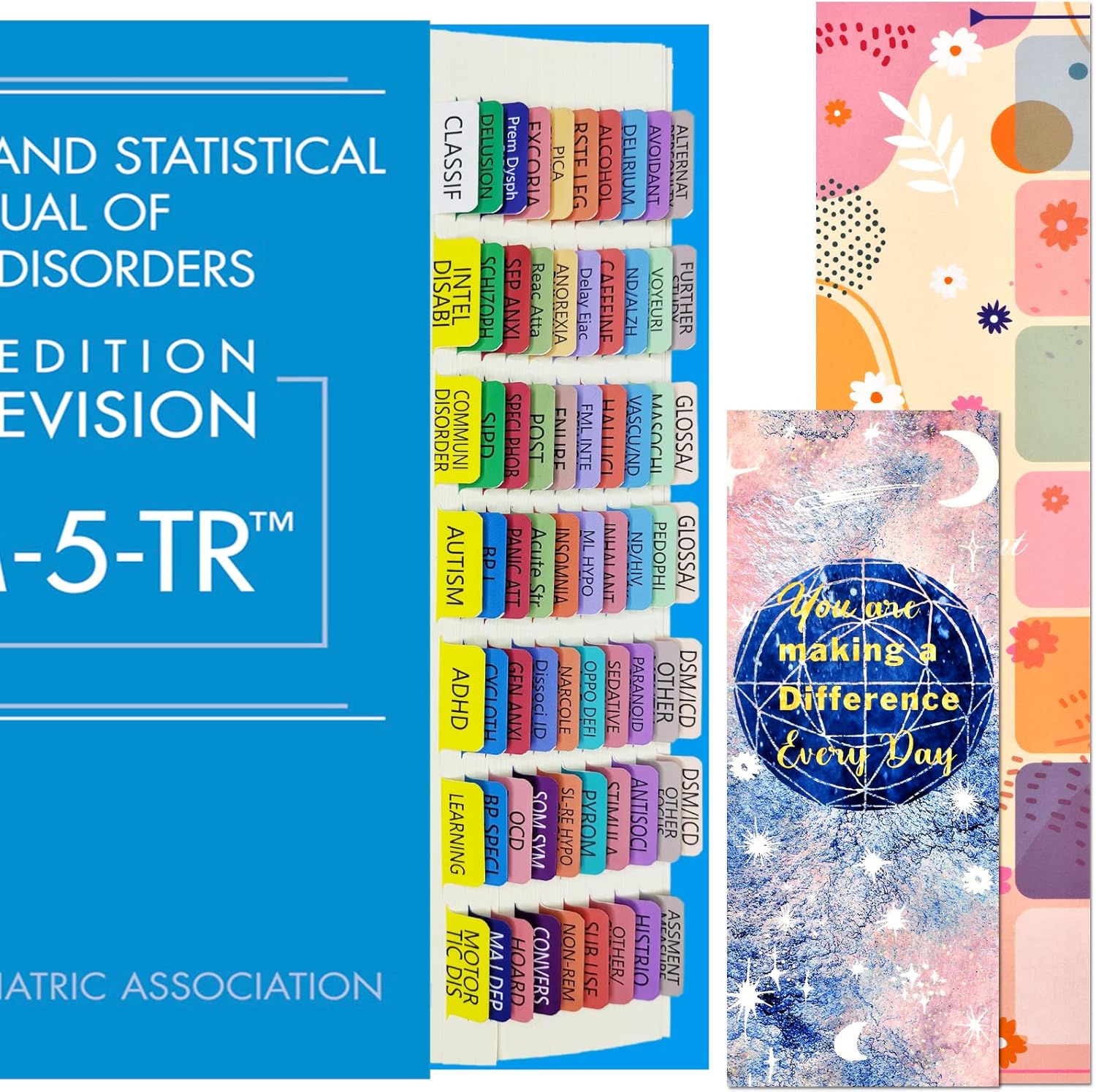 Index Tabs for DSM5TR, DSM5, Laminated and ColorCoded, 100 DSMVTR