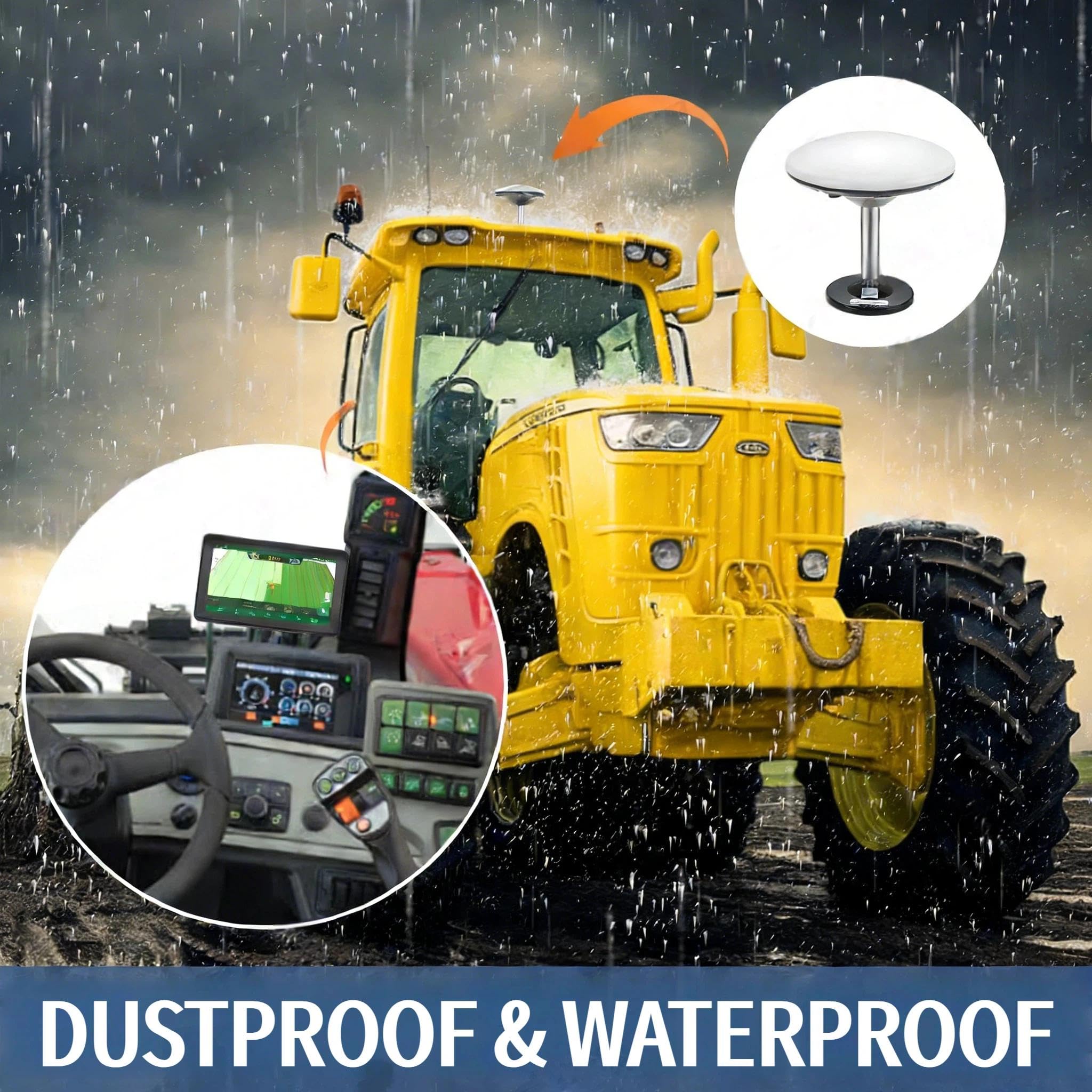 Navigatore GPS per agricoltura, ricevitore GNSS ad alta precisione da 7 pollici con anti-interferenza per orientamento agricolo, aratura, fertilizzazione, livellamento del suolo