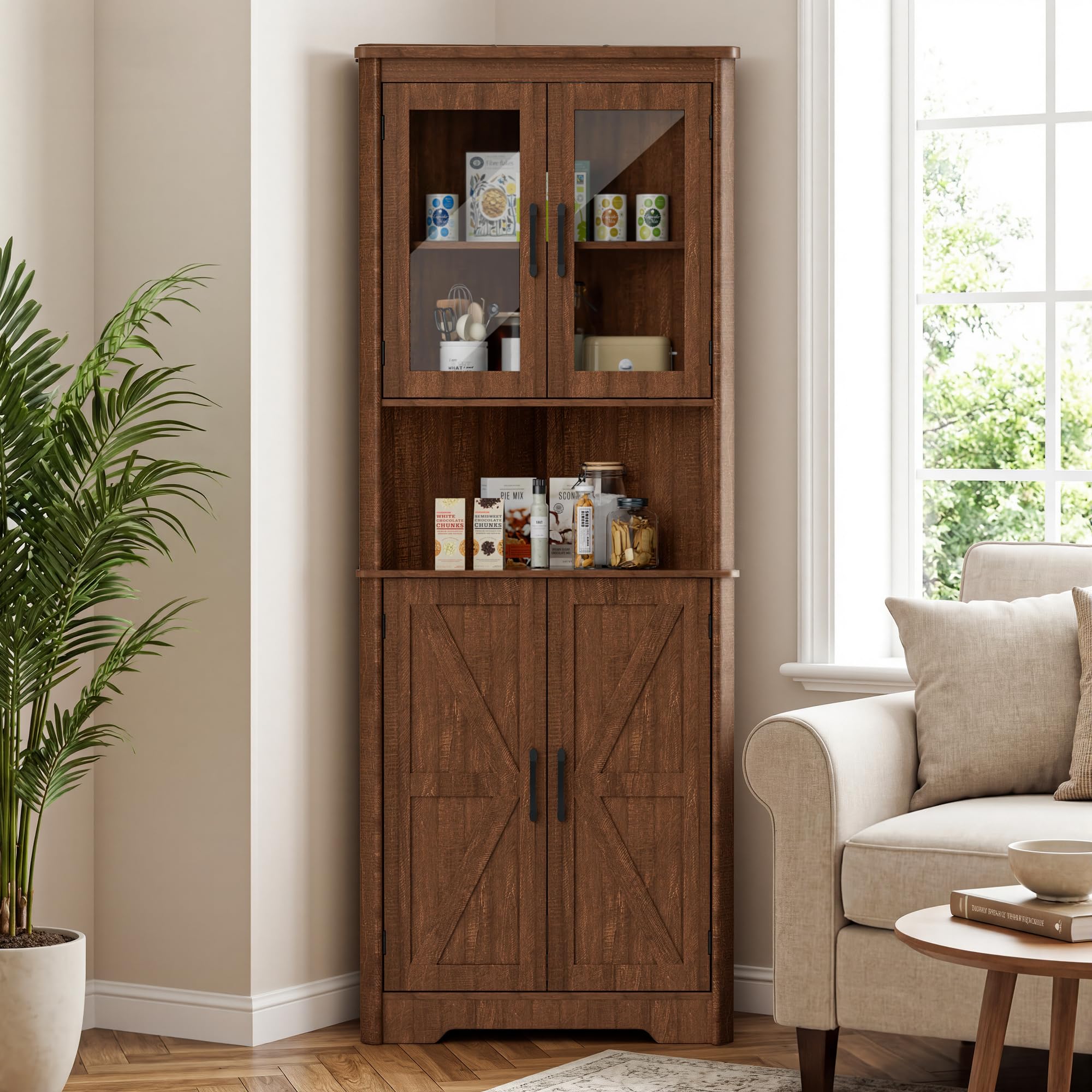 BonVache Eckschrank, Schrank für Küche und Wohnzimmer