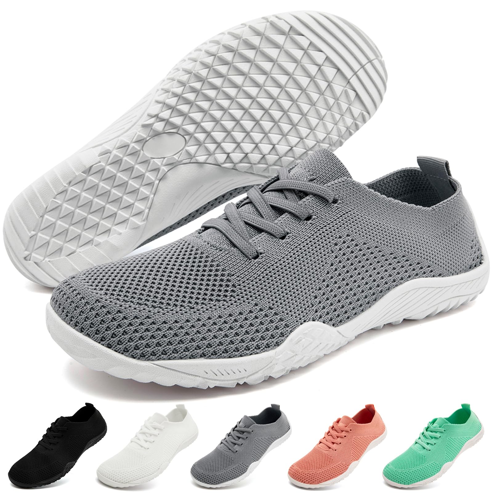 RJYWGS Barfuss Schuhe Damen Barfuß Loafer Laufschuhe Hallenschuhe Turnschuhe Sportschuhe Sneaker Gum Bequeme Soft Leicht Zero-Drop Solhe Atmungsaktiv Slipper Trail Fitness