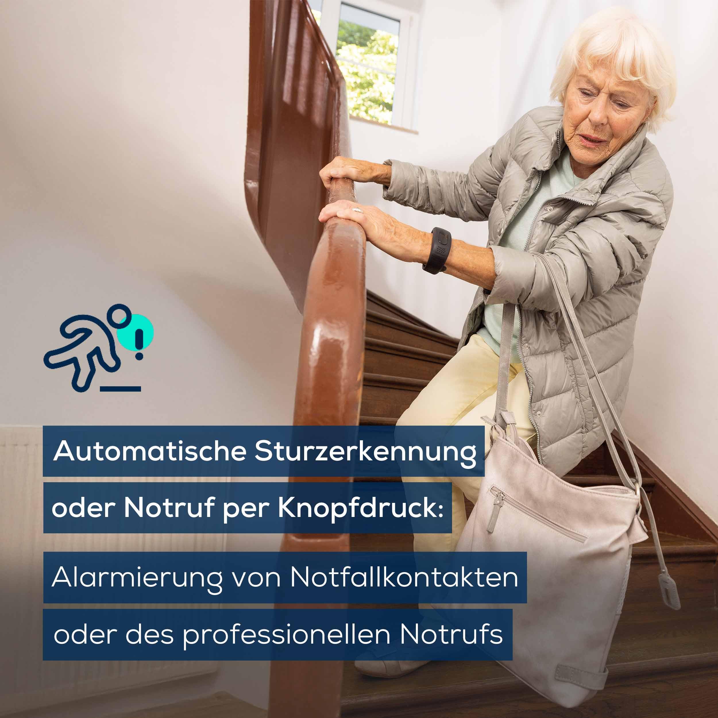 Beurer – Gardia Notrufarmband mit Sturzerkennung, innovatives Notrufsystem aus Armband und App, Sprachverbindung im Notfall, 24h Notrufservice Zuhause & unterwegs, alle Vorteile mit erforderlichem Abo