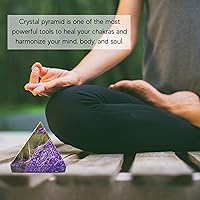 Vista 46 de Amazing Gemstone Amethyst Pyramid Crystal Healing Stones - 2" Great Pyramid Figurine of Natural Stone Pyramid for Meditation, Reiki, Chakra