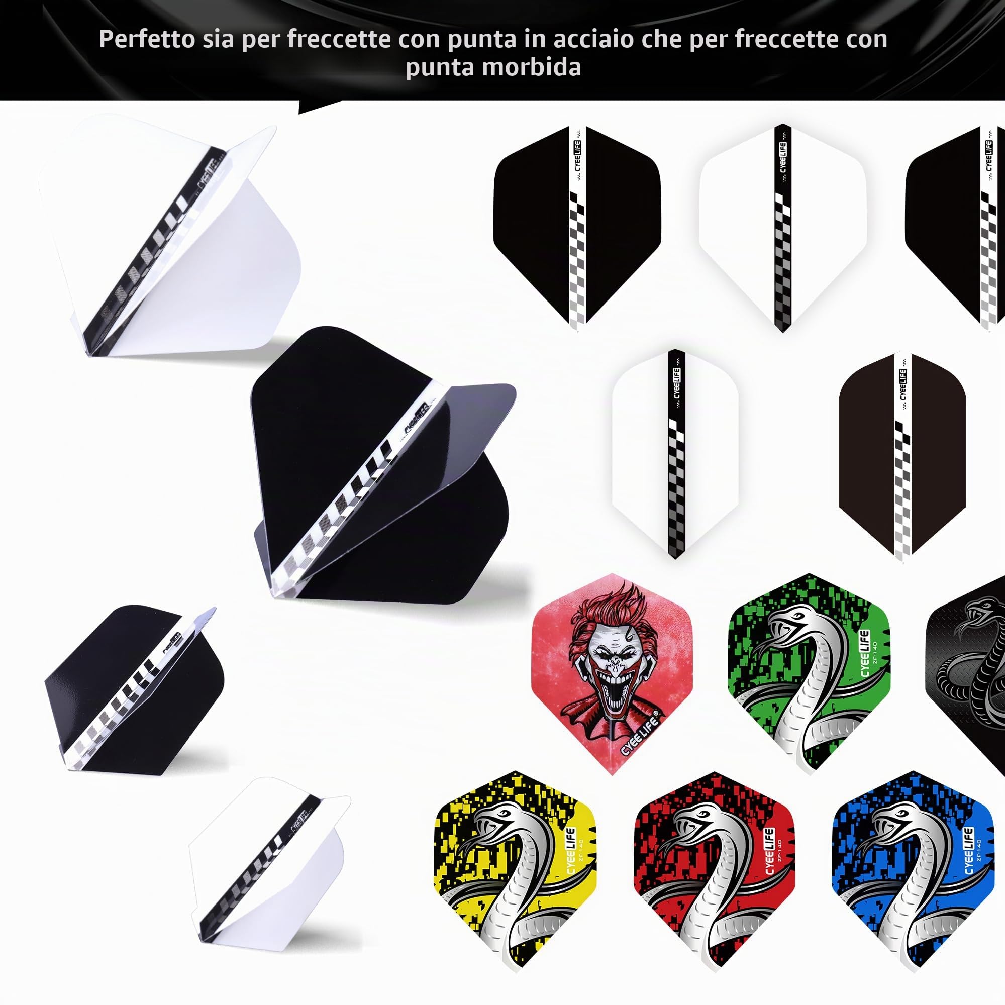 CyeeLife 180 Piece Darts Custom Fit Pack Set, Includes Flights, Shafts, Rubber O-Rings, Flight Protecter And Accessories