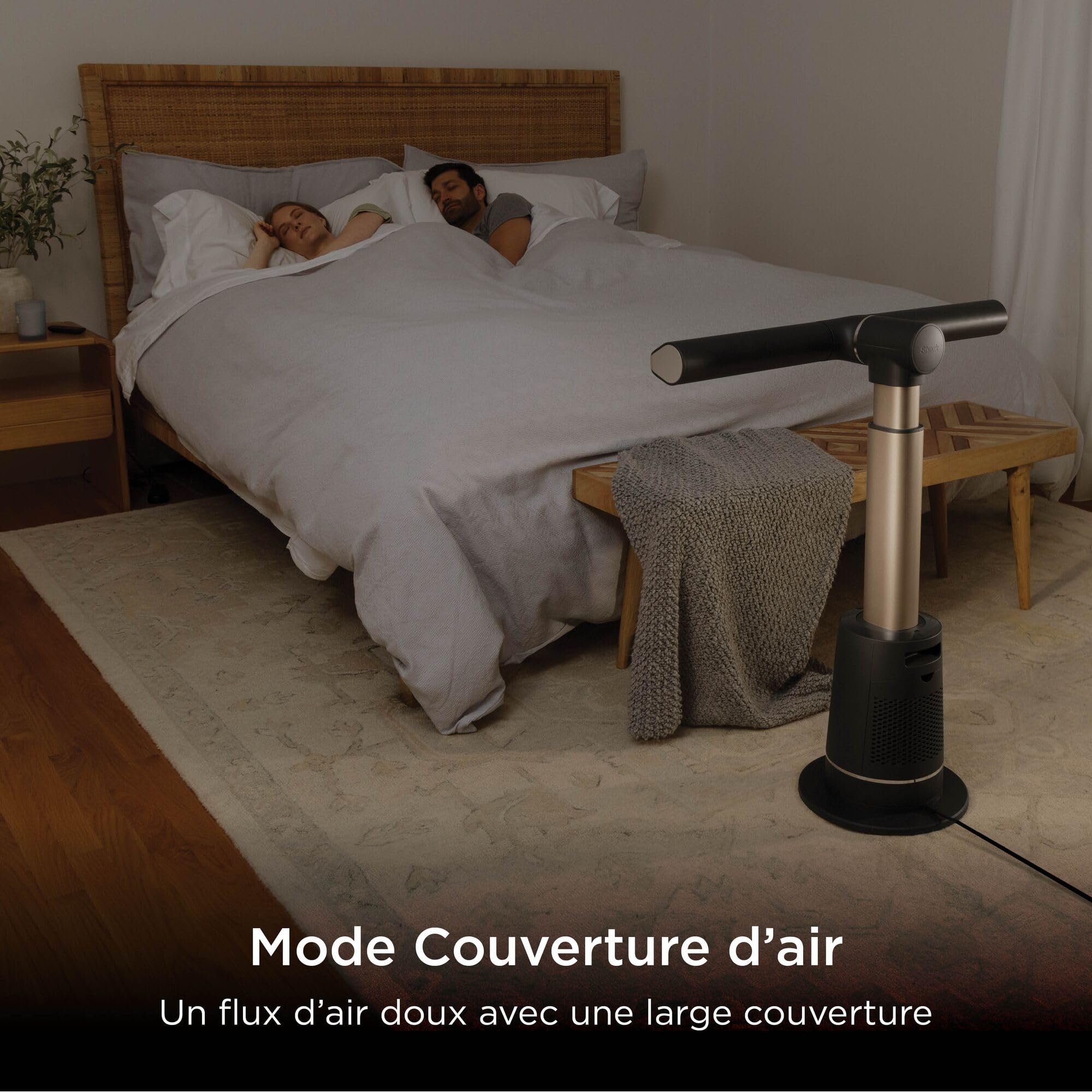 Shark TurboBlade Ventilateur colonne sans pale, rafraîchissement multidirectionnel à haute vitesse jusqu’à 20 mètres, discret, 10 vitesses, 180°, facile à nettoyer, gris anthracite, TF200SEU