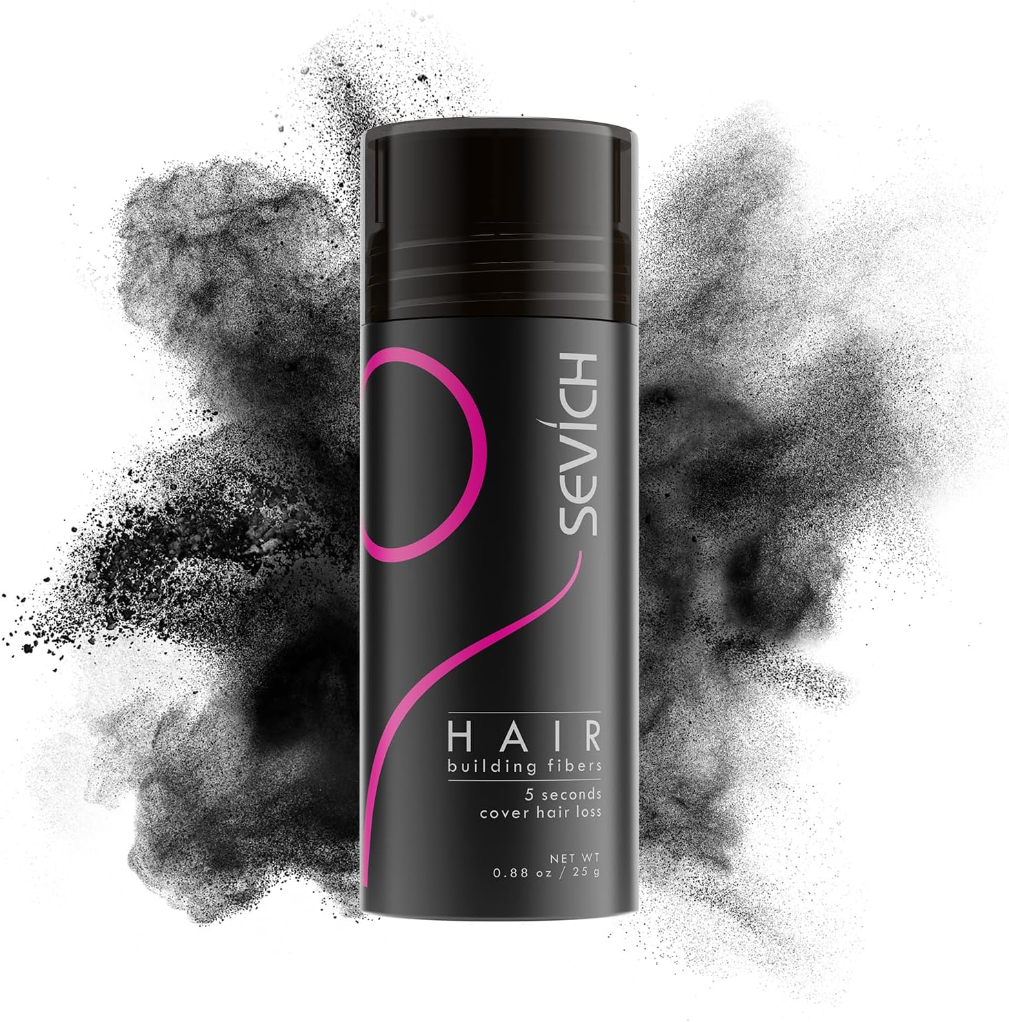 SEVICHHair Fibers for Thinning Hair, Hair Building Fibers Instantly Thicker & Fuller Look,Hair Powder for Men & Women 25g Black